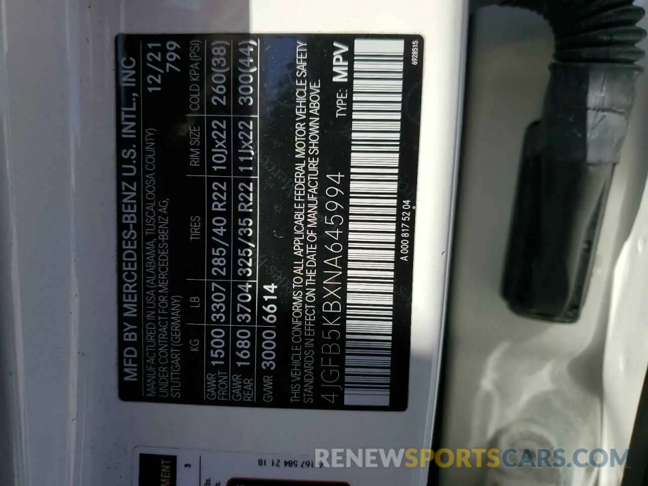 15 Photograph of a damaged car 4JGFB5KBXNA645994 MERCEDES-BENZ GLE-CLASS 2022