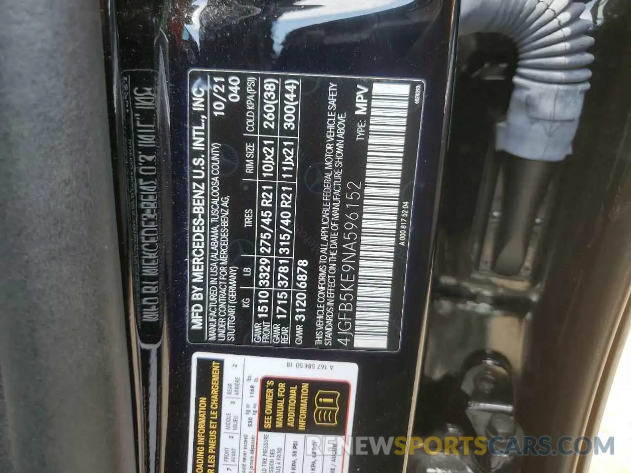 14 Photograph of a damaged car 4JGFB5KE9NA596152 MERCEDES-BENZ GLE-CLASS 2022