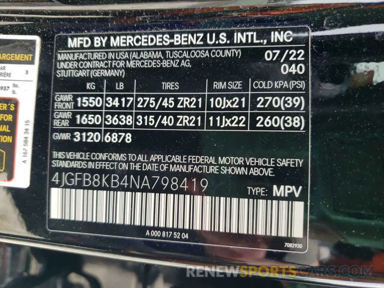 13 Photograph of a damaged car 4JGFB8KB4NA798419 MERCEDES-BENZ GLE-CLASS 2022