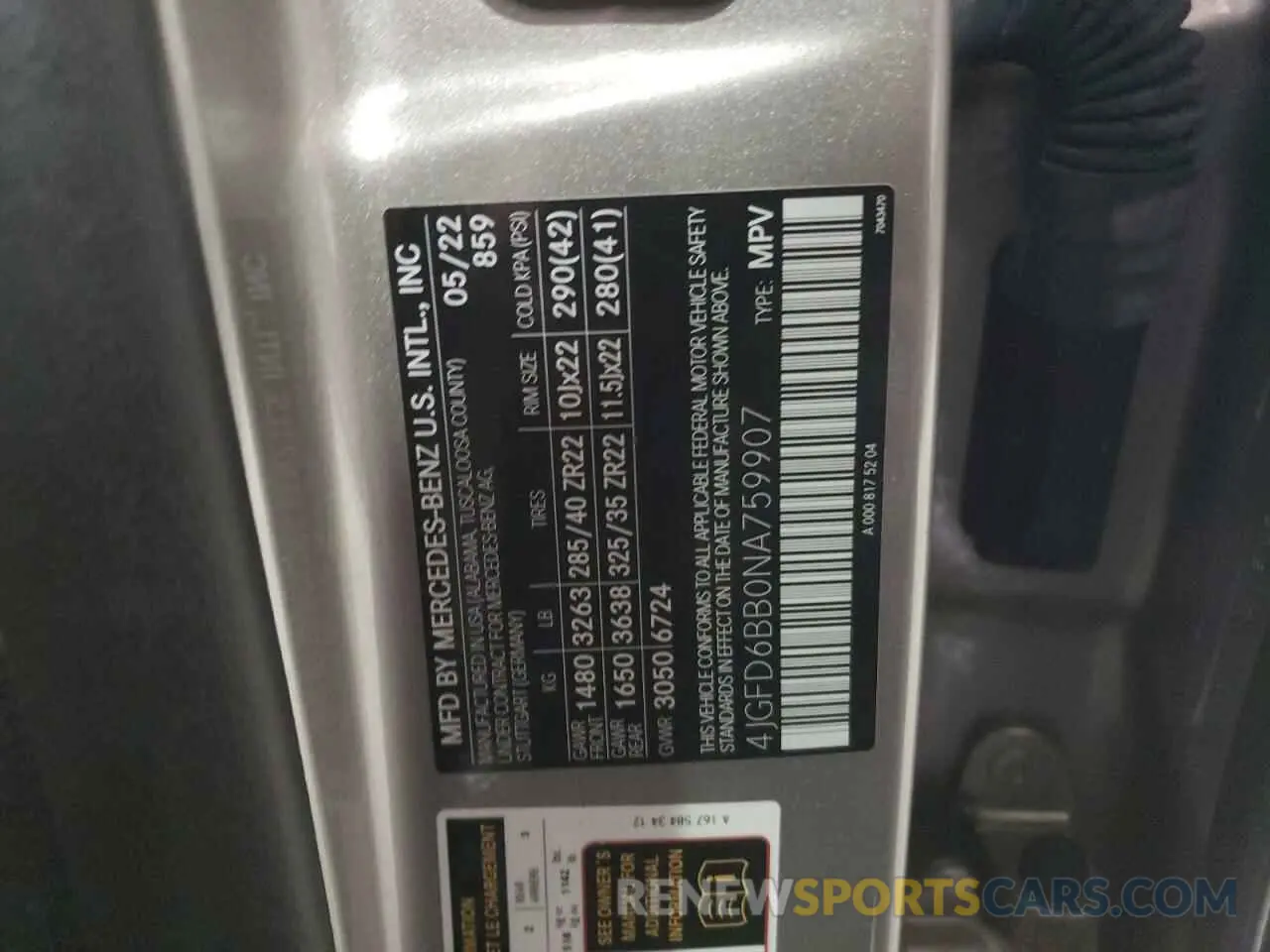 13 Photograph of a damaged car 4JGFD6BB0NA759907 MERCEDES-BENZ GLE-CLASS 2022