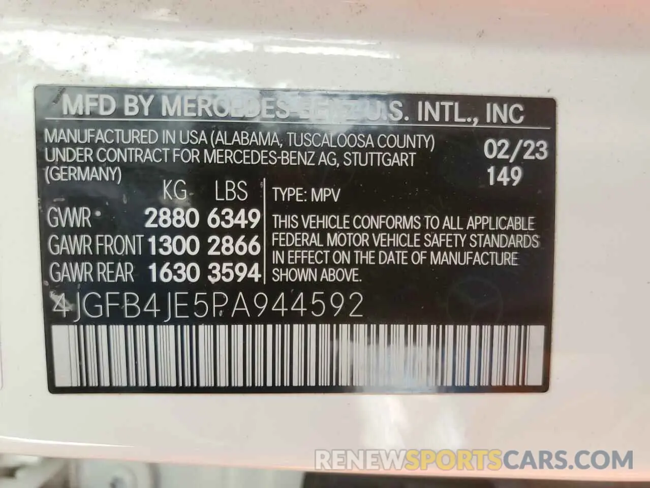 13 Photograph of a damaged car 4JGFB4JE5PA944592 MERCEDES-BENZ GLE-CLASS 2023