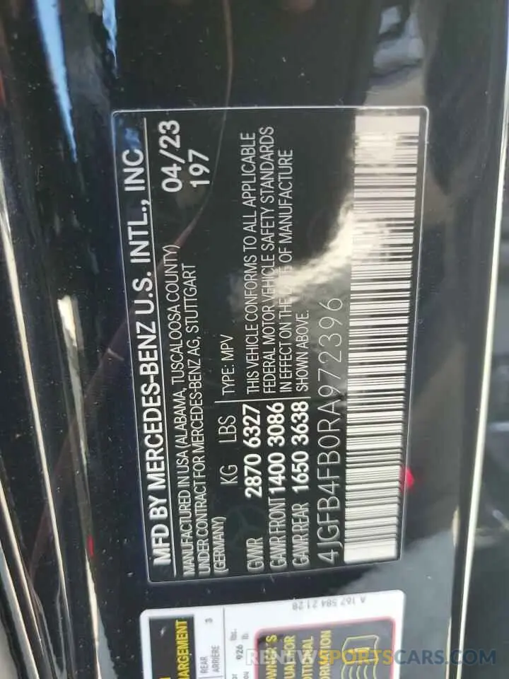 13 Photograph of a damaged car 4JGFB4FB0RA972396 MERCEDES-BENZ GLE-CLASS 2024