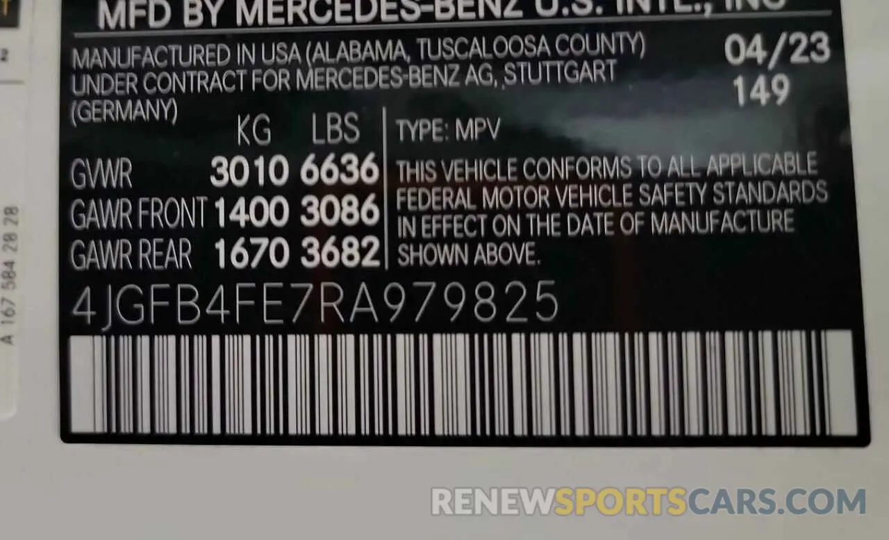 10 Photograph of a damaged car 4JGFB4FE7RA979825 MERCEDES-BENZ GLE-CLASS 2024