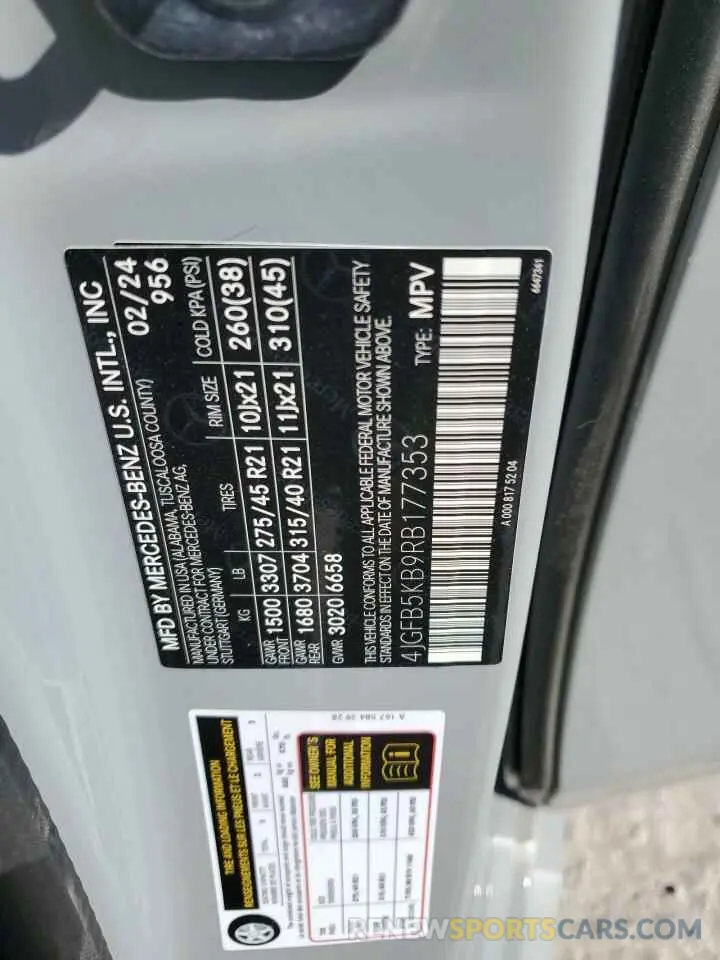 16 Photograph of a damaged car 4JGFB5KB9RB177353 MERCEDES-BENZ GLE-CLASS 2024