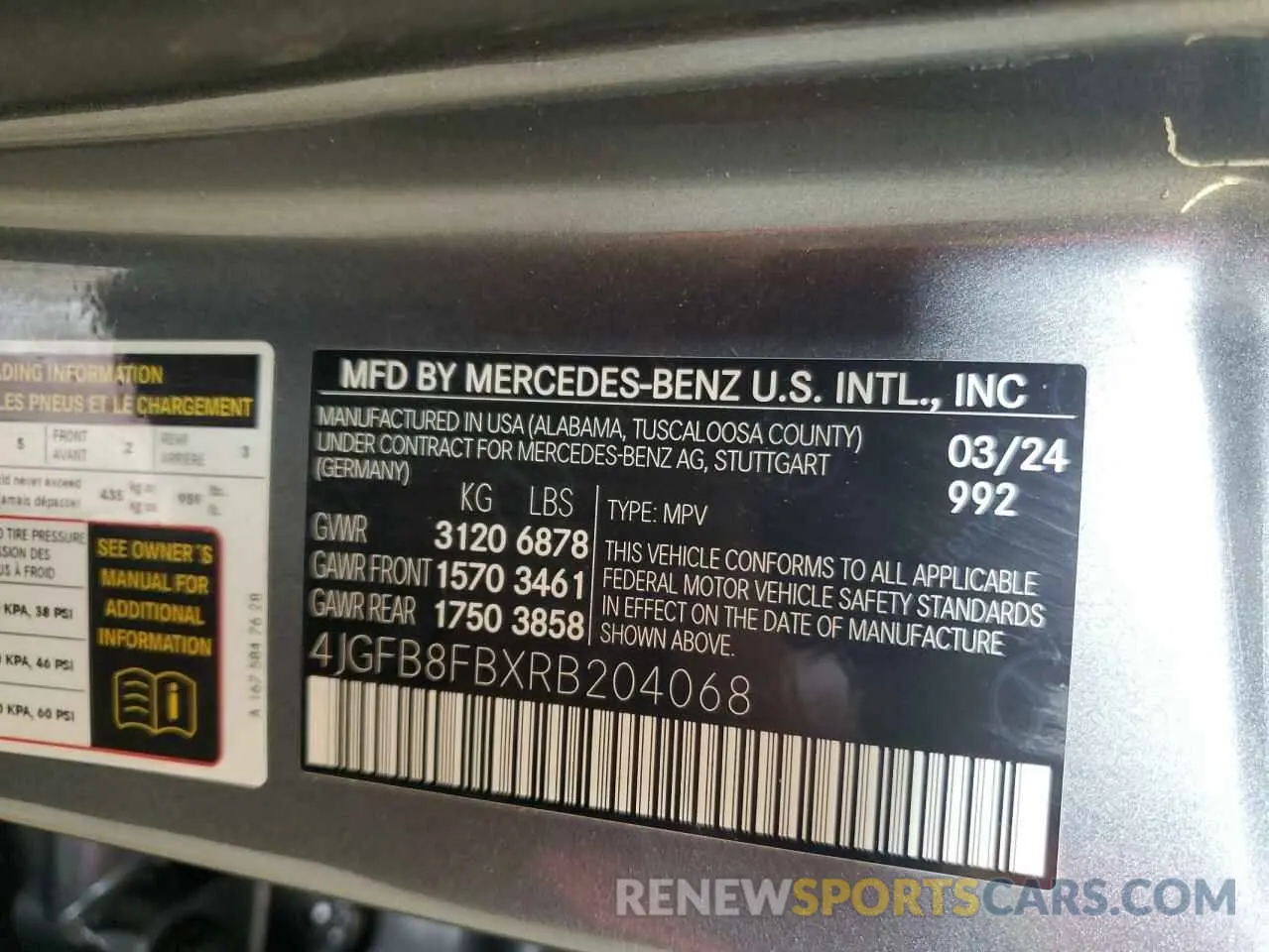 13 Photograph of a damaged car 4JGFB8FBXRB204068 MERCEDES-BENZ GLE-CLASS 2024