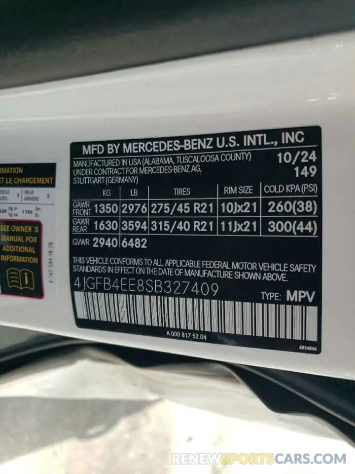 13 Photograph of a damaged car 4JGFB4EE8SB327409 MERCEDES-BENZ GLE-CLASS 2025