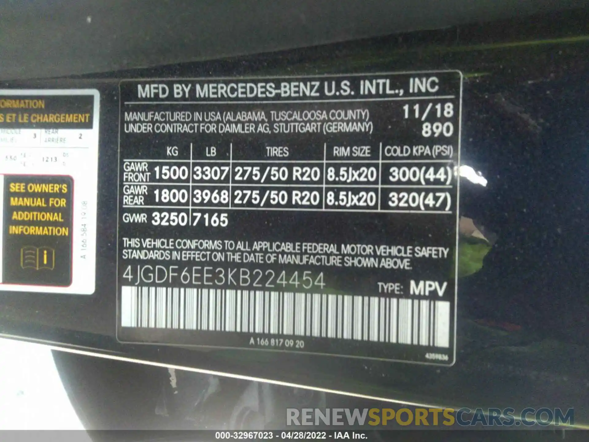 9 Photograph of a damaged car 4JGDF6EE3KB224454 MERCEDES-BENZ GLS 2019