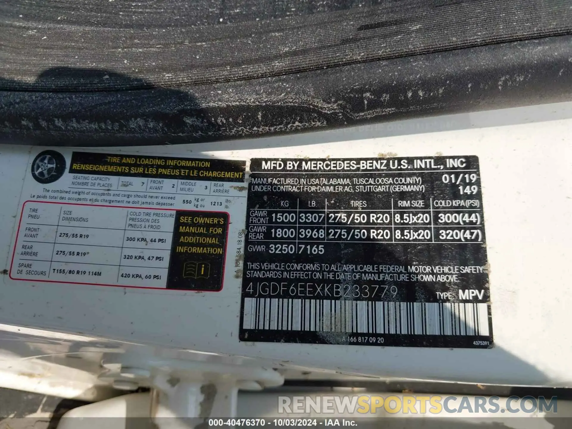 9 Photograph of a damaged car 4JGDF6EEXKB233779 MERCEDES-BENZ GLS 450 2019