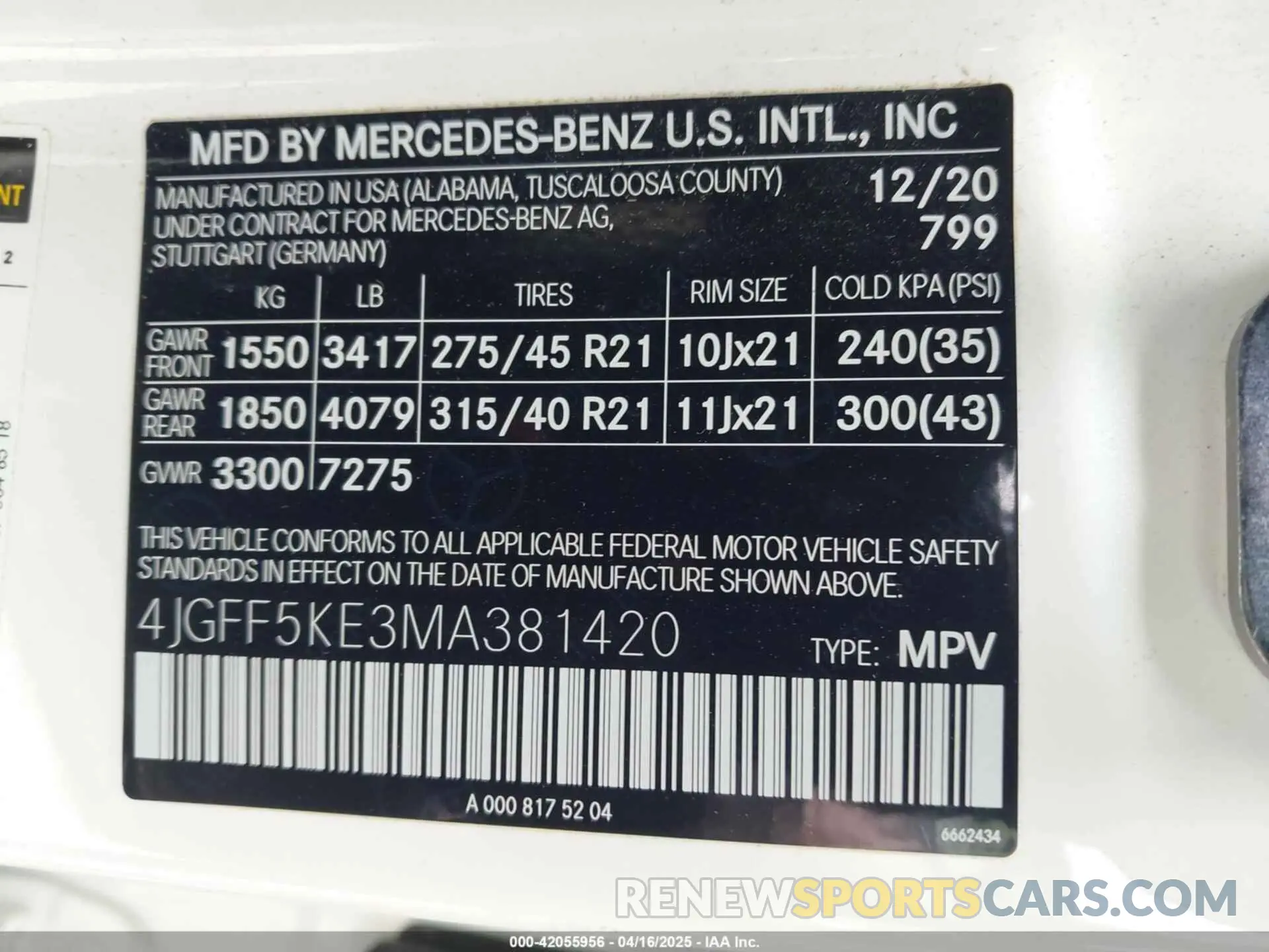 9 Photograph of a damaged car 4JGFF5KE3MA381420 MERCEDES-BENZ GLS 450 2021