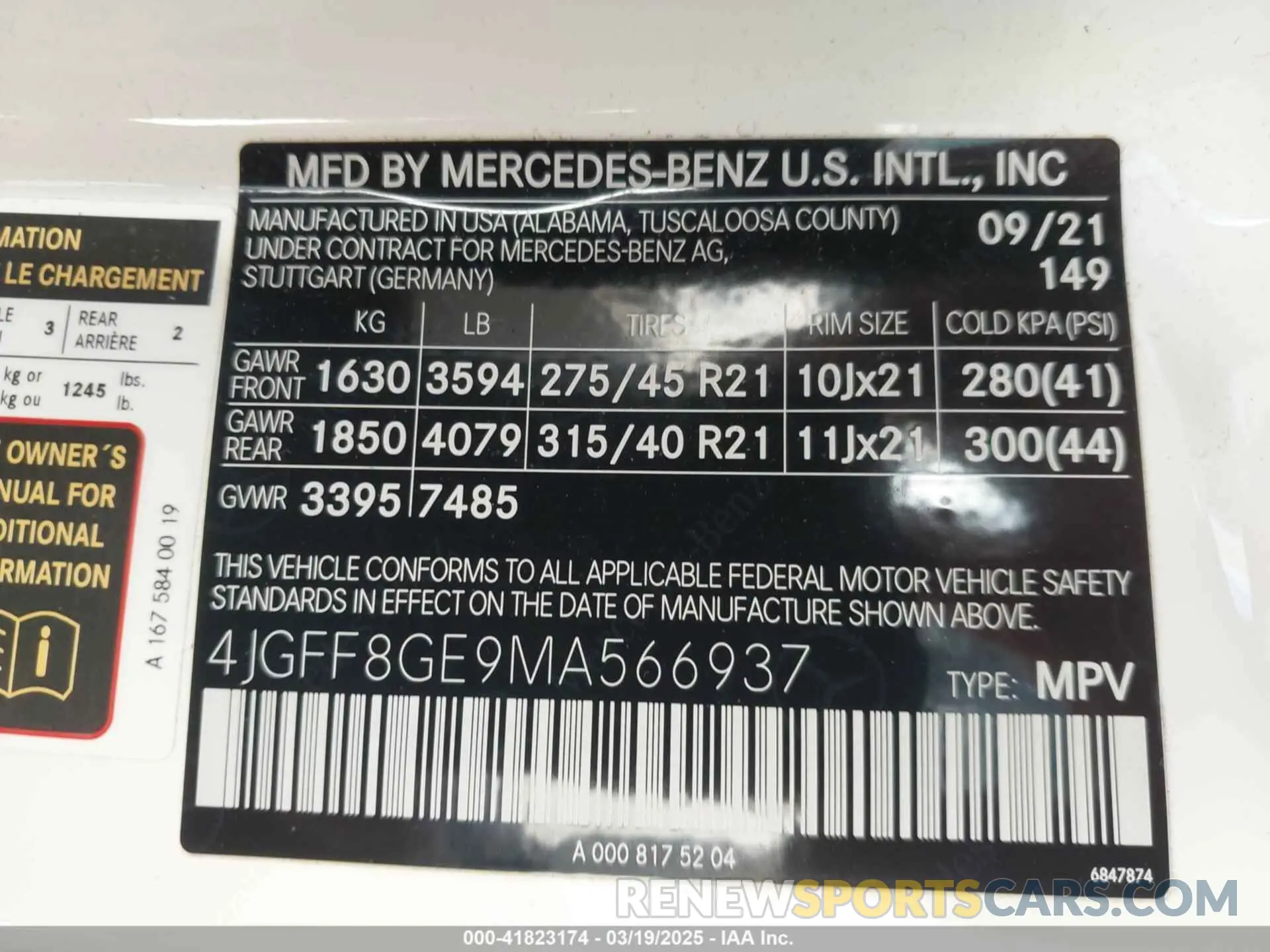 9 Photograph of a damaged car 4JGFF8GE9MA566937 MERCEDES-BENZ GLS 580 2021