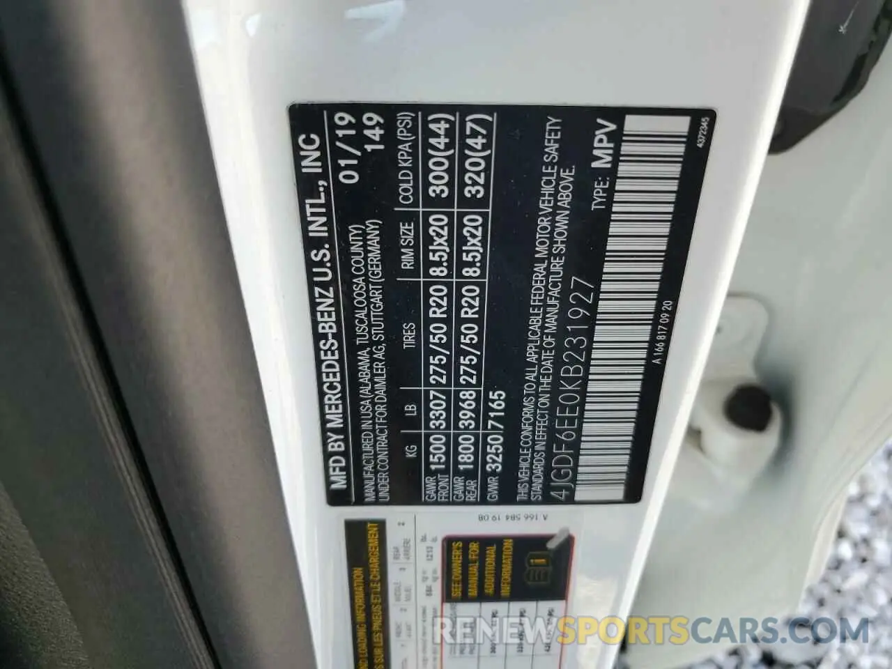 12 Photograph of a damaged car 4JGDF6EE0KB231927 MERCEDES-BENZ GLS-CLASS 2019