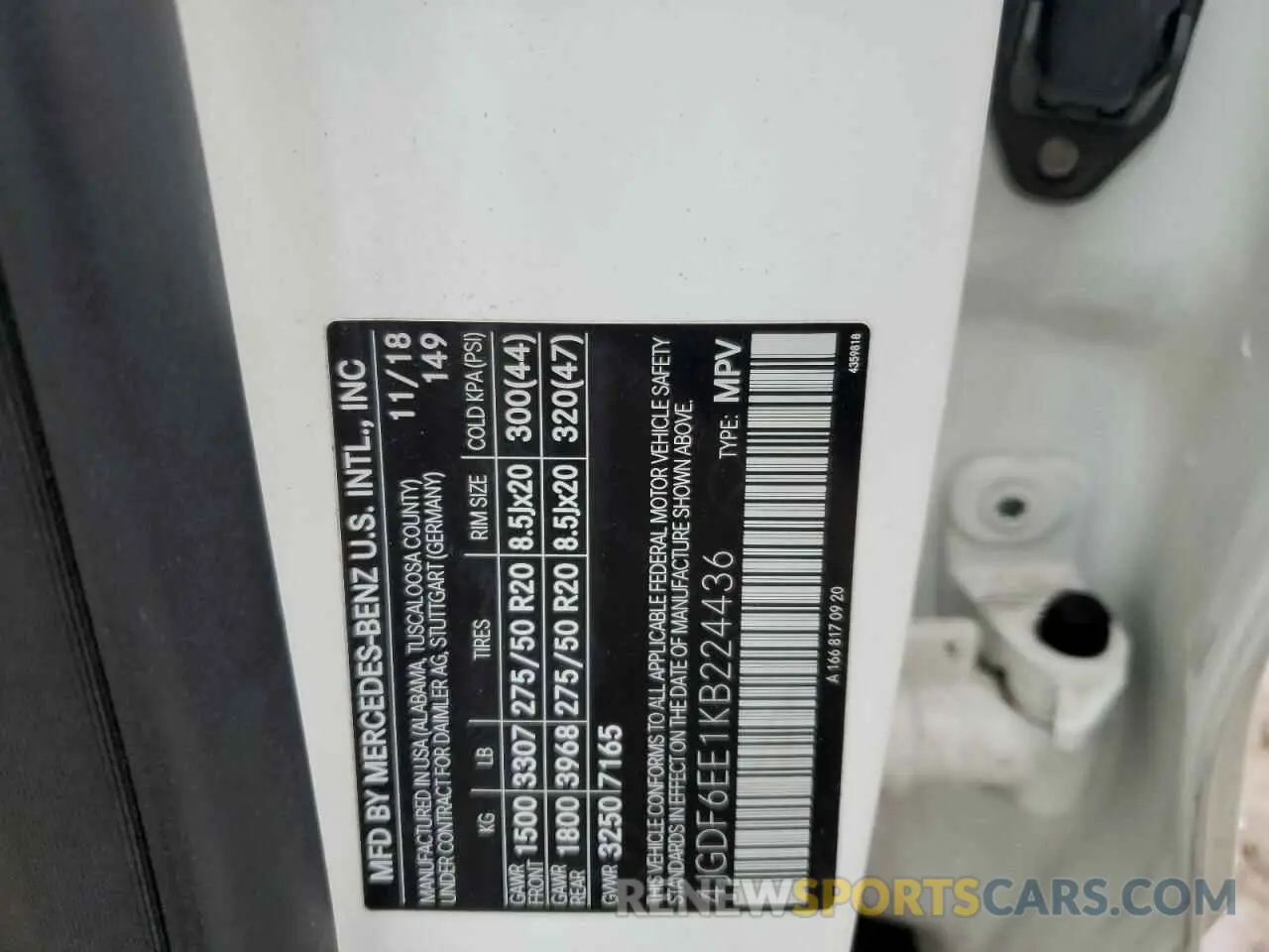 13 Photograph of a damaged car 4JGDF6EE1KB224436 MERCEDES-BENZ GLS-CLASS 2019