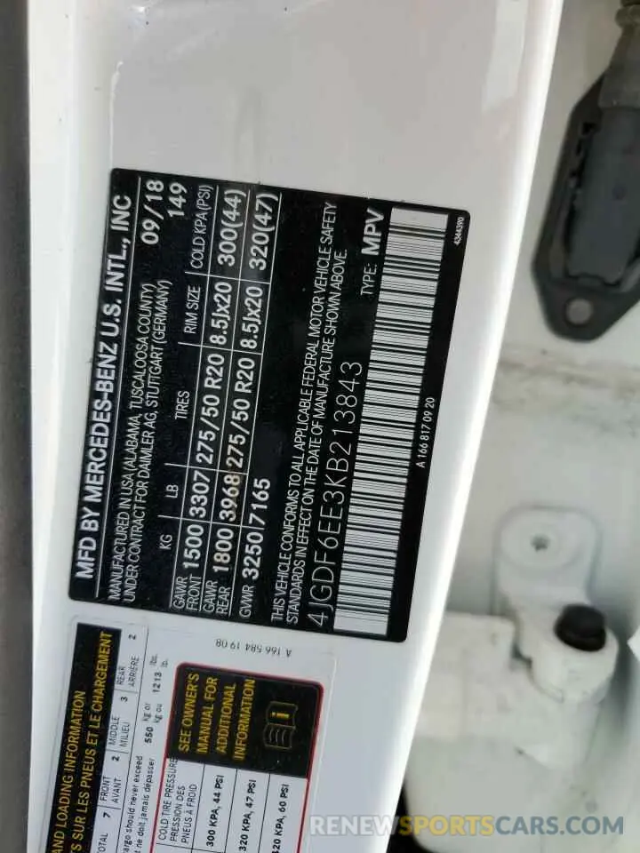 14 Photograph of a damaged car 4JGDF6EE3KB213843 MERCEDES-BENZ GLS-CLASS 2019
