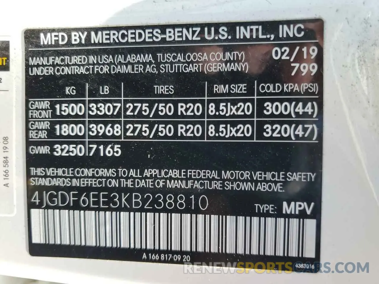 12 Photograph of a damaged car 4JGDF6EE3KB238810 MERCEDES-BENZ GLS-CLASS 2019