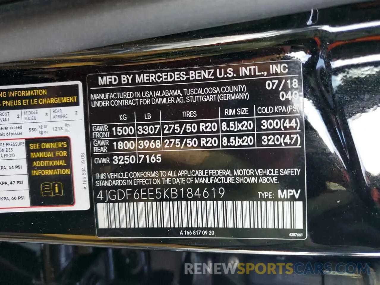 13 Photograph of a damaged car 4JGDF6EE5KB184619 MERCEDES-BENZ GLS-CLASS 2019