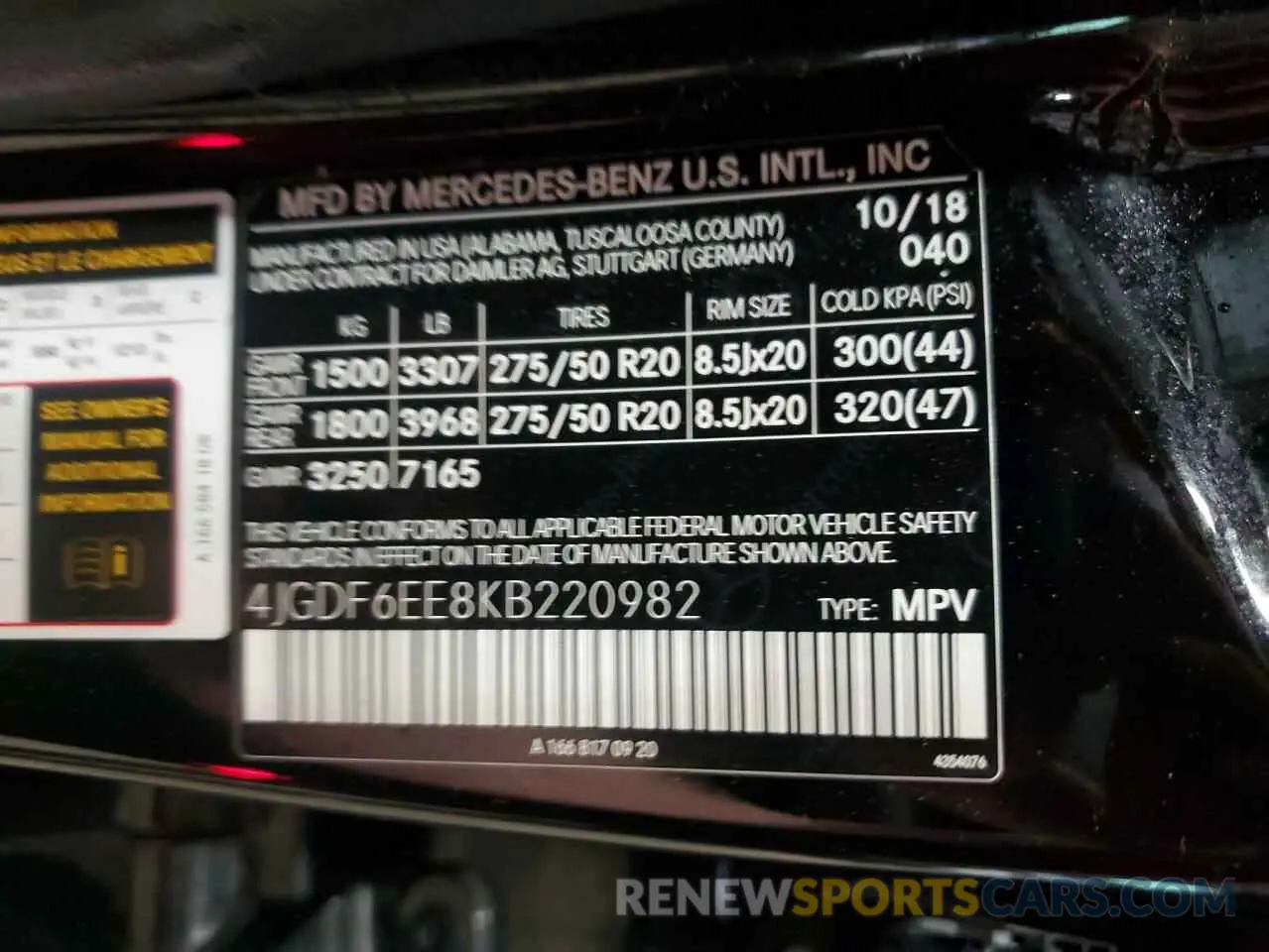 13 Photograph of a damaged car 4JGDF6EE8KB220982 MERCEDES-BENZ GLS-CLASS 2019