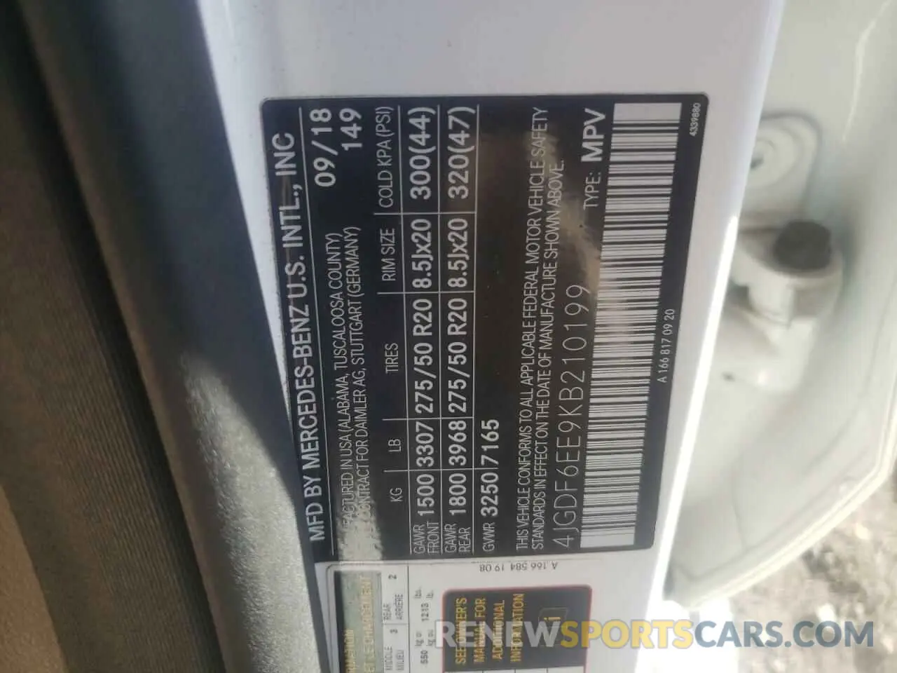 13 Photograph of a damaged car 4JGDF6EE9KB210199 MERCEDES-BENZ GLS-CLASS 2019