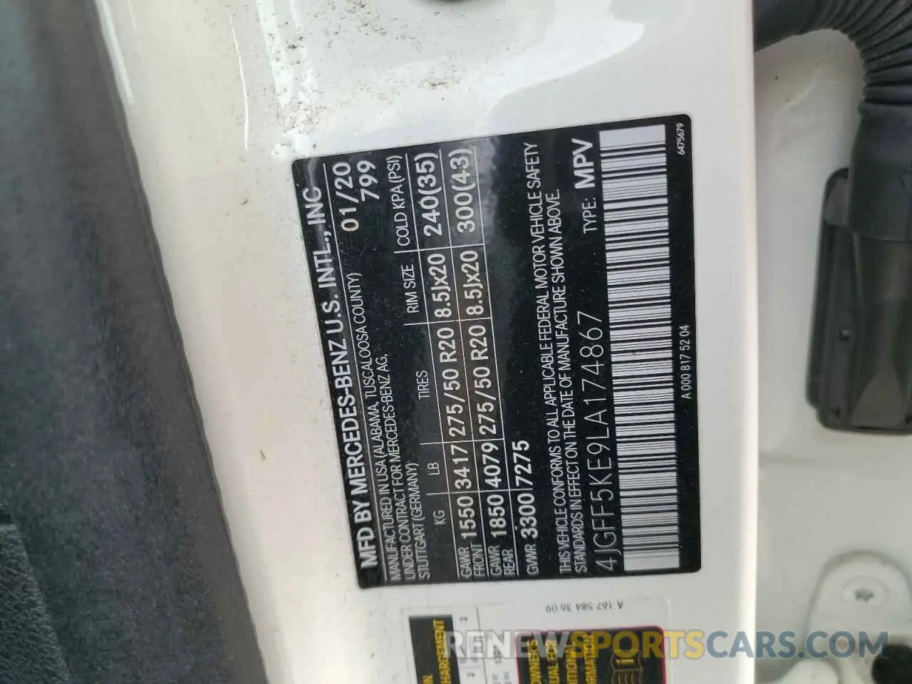 13 Photograph of a damaged car 4JGFF5KE9LA174867 MERCEDES-BENZ GLS-CLASS 2020