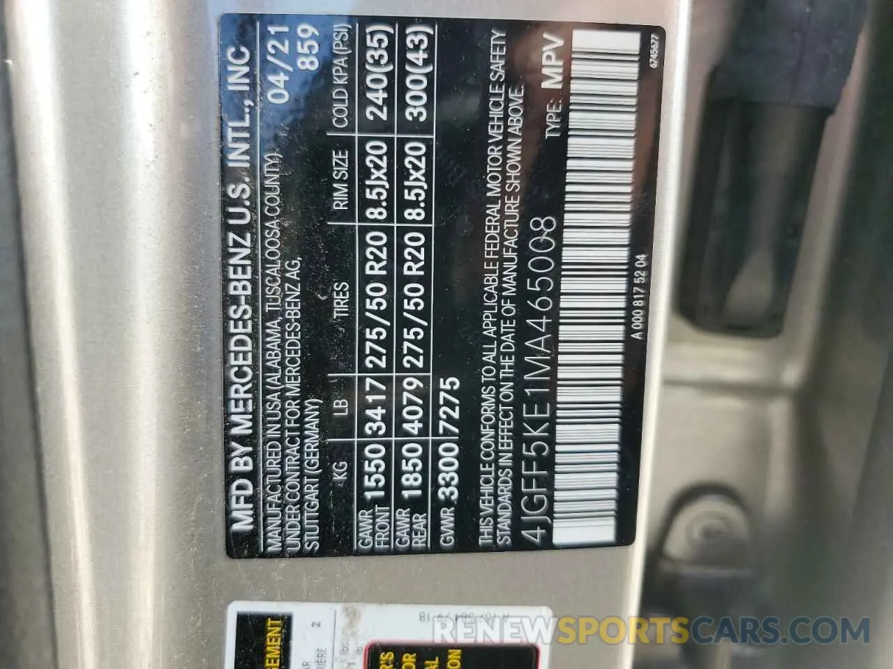 13 Photograph of a damaged car 4JGFF5KE1MA465008 MERCEDES-BENZ GLS-CLASS 2021