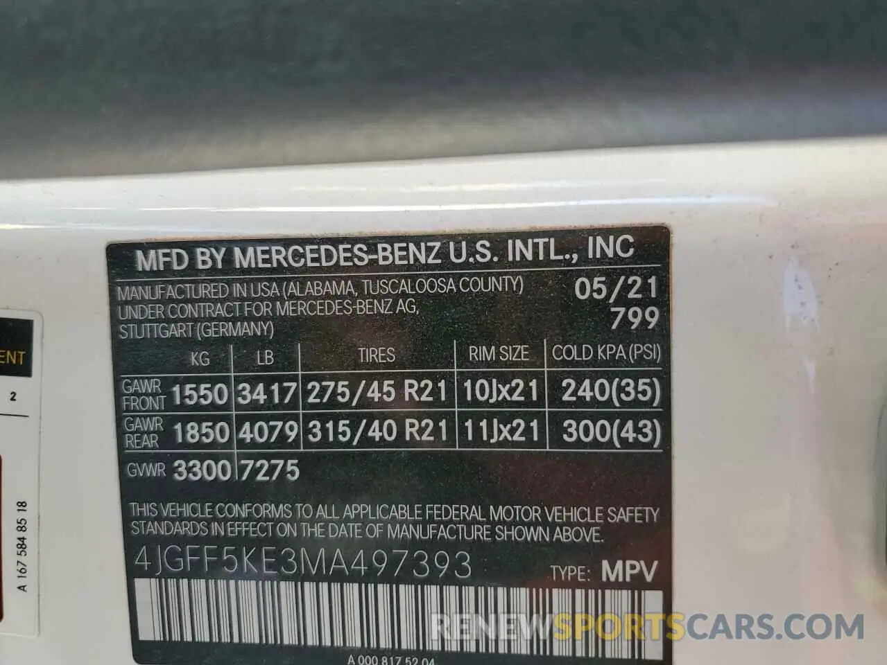 14 Photograph of a damaged car 4JGFF5KE3MA497393 MERCEDES-BENZ GLS-CLASS 2021