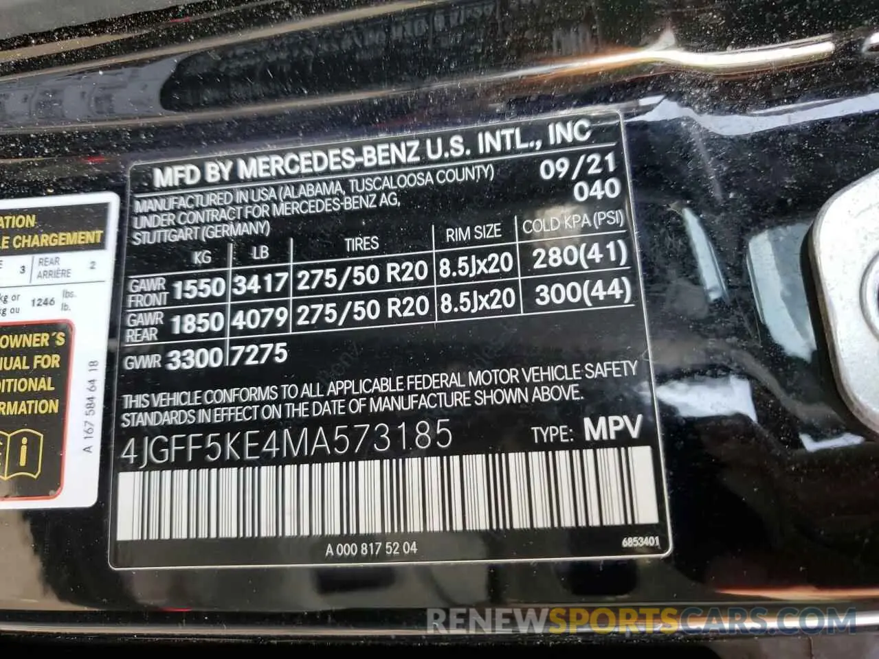 13 Photograph of a damaged car 4JGFF5KE4MA573185 MERCEDES-BENZ GLS-CLASS 2021