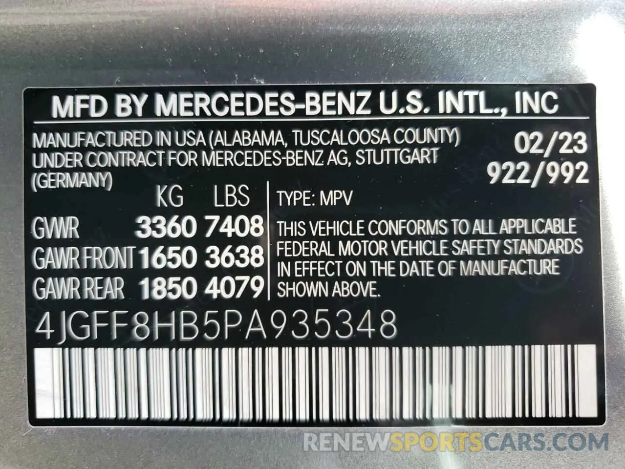 14 Photograph of a damaged car 4JGFF8HB5PA935348 MERCEDES-BENZ GLS-CLASS 2023