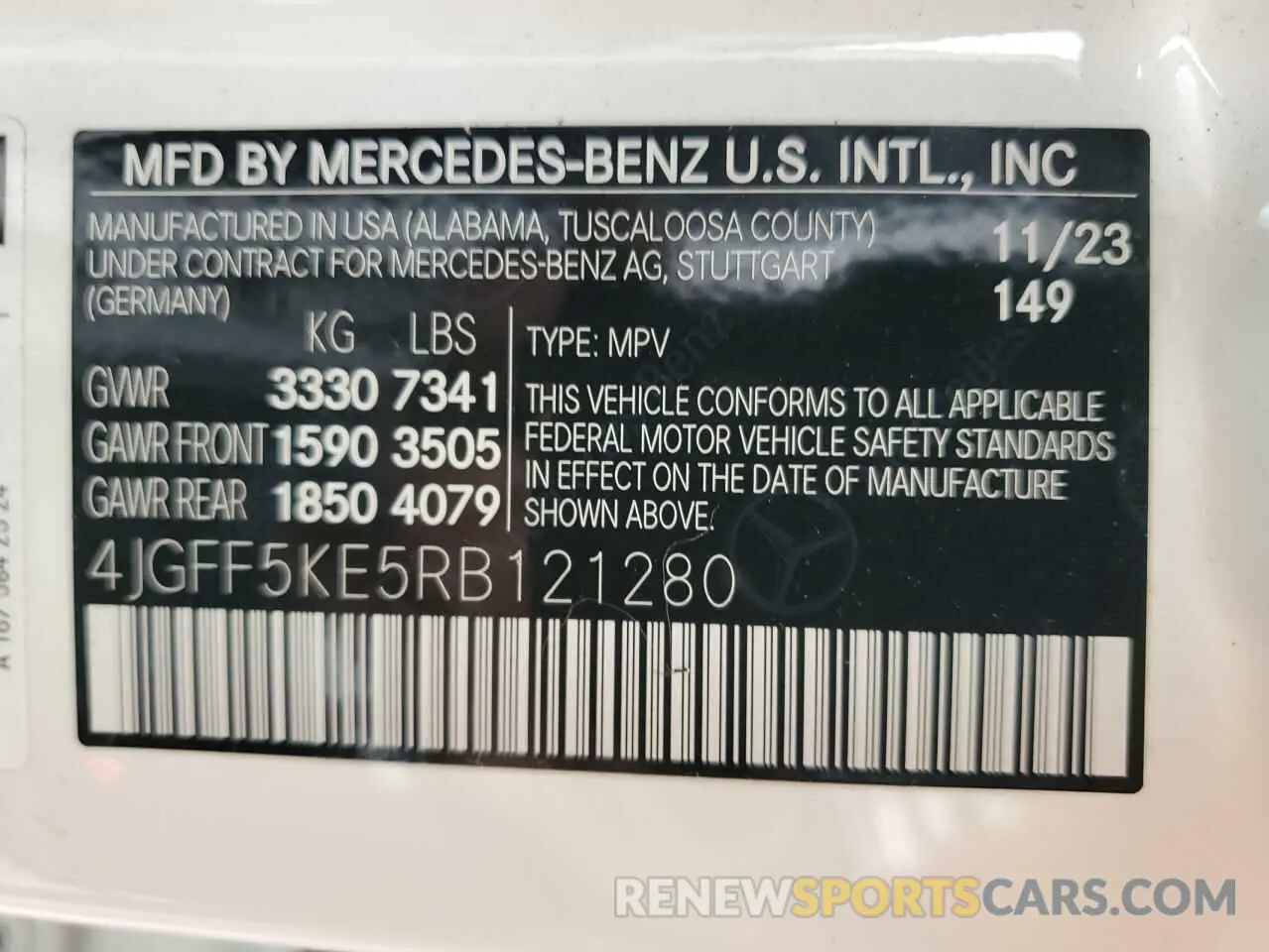 13 Photograph of a damaged car 4JGFF5KE5RB121280 MERCEDES-BENZ GLS-CLASS 2024