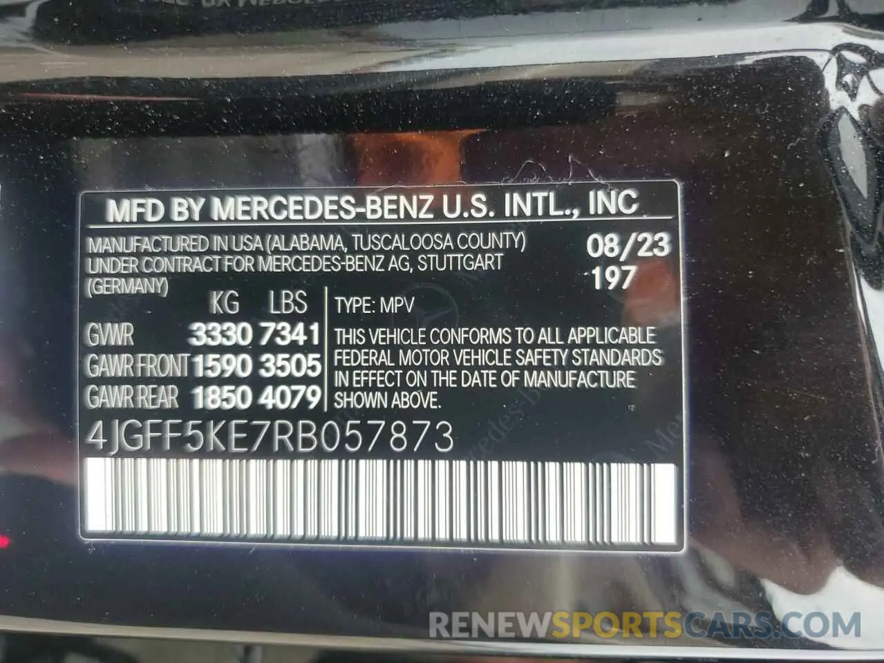 13 Photograph of a damaged car 4JGFF5KE7RB057873 MERCEDES-BENZ GLS-CLASS 2024