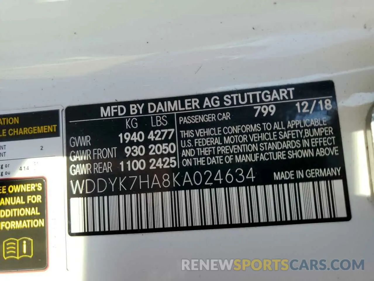 13 Photograph of a damaged car WDDYK7HA8KA024634 MERCEDES-BENZ GT-CLASS 2019