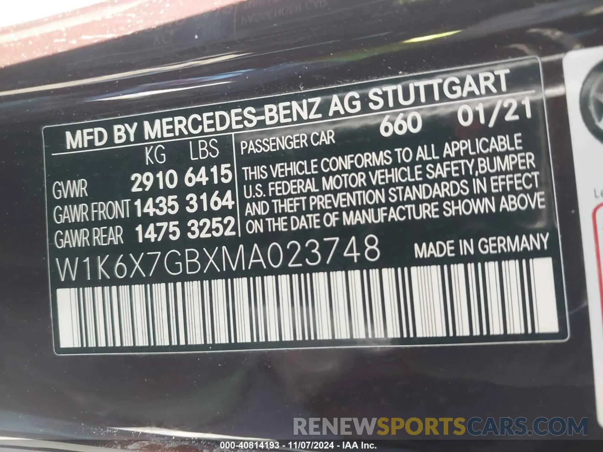 9 Photograph of a damaged car W1K6X7GBXMA023748 MERCEDES-BENZ MAYBACH S 580 2021