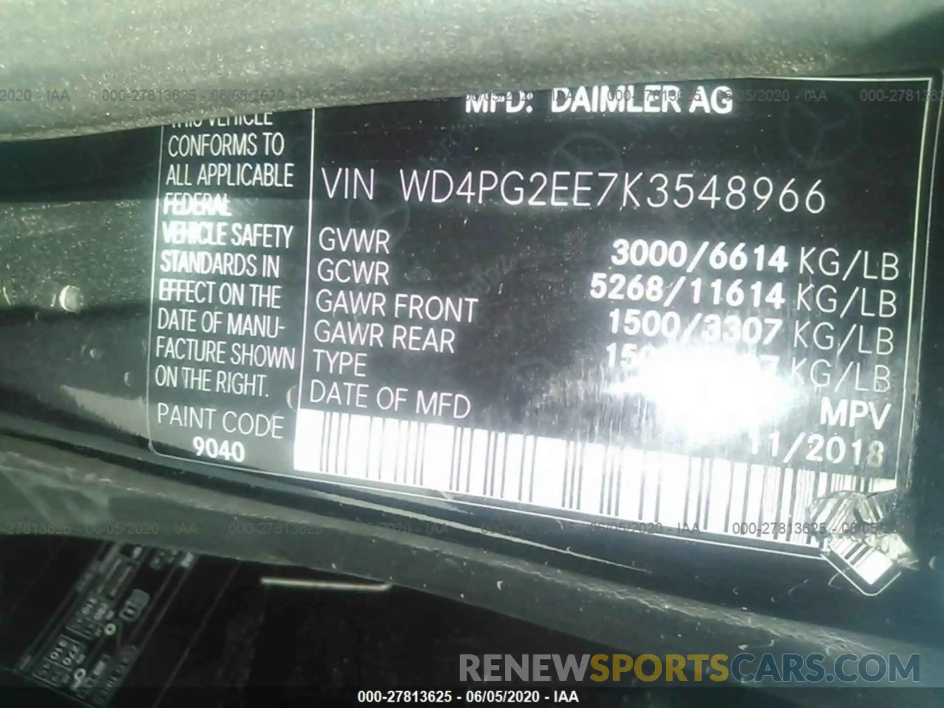 9 Photograph of a damaged car 0WD4PG2EE7K354896 MERCEDES-BENZ METRIS 2019