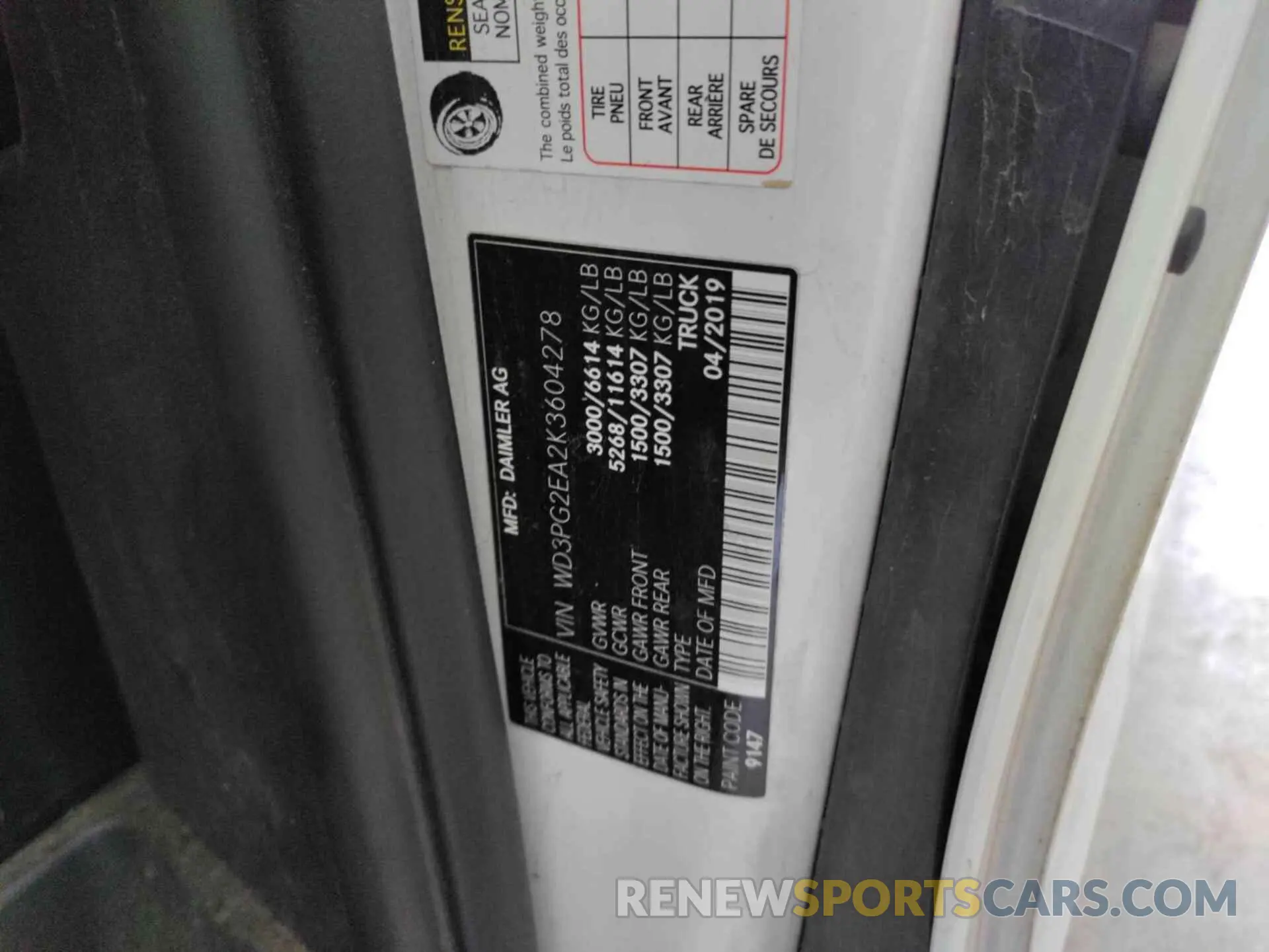 7 Photograph of a damaged car WD3PG2EA2K3604278 MERCEDES-BENZ METRIS 2019