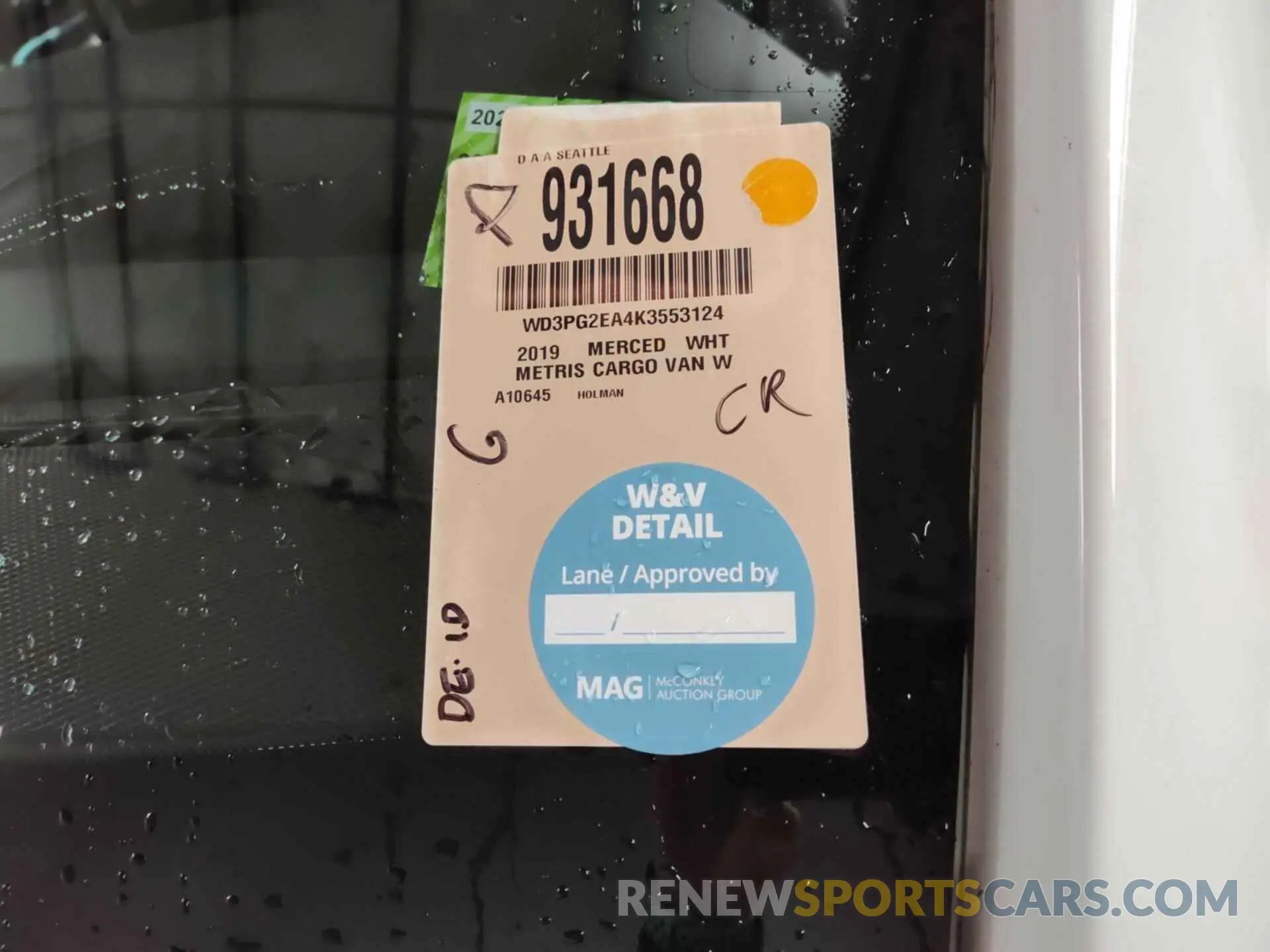 27 Photograph of a damaged car WD3PG2EA4K3553124 MERCEDES-BENZ METRIS 2019