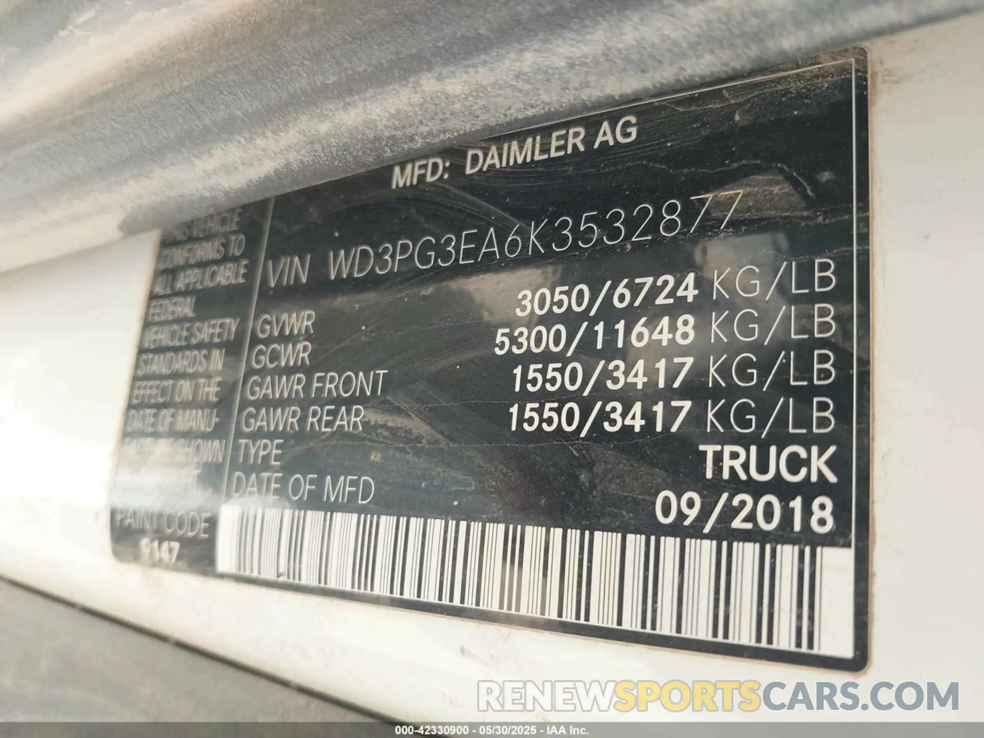 9 Photograph of a damaged car WD3PG3EA6K3532877 MERCEDES-BENZ METRIS 2019