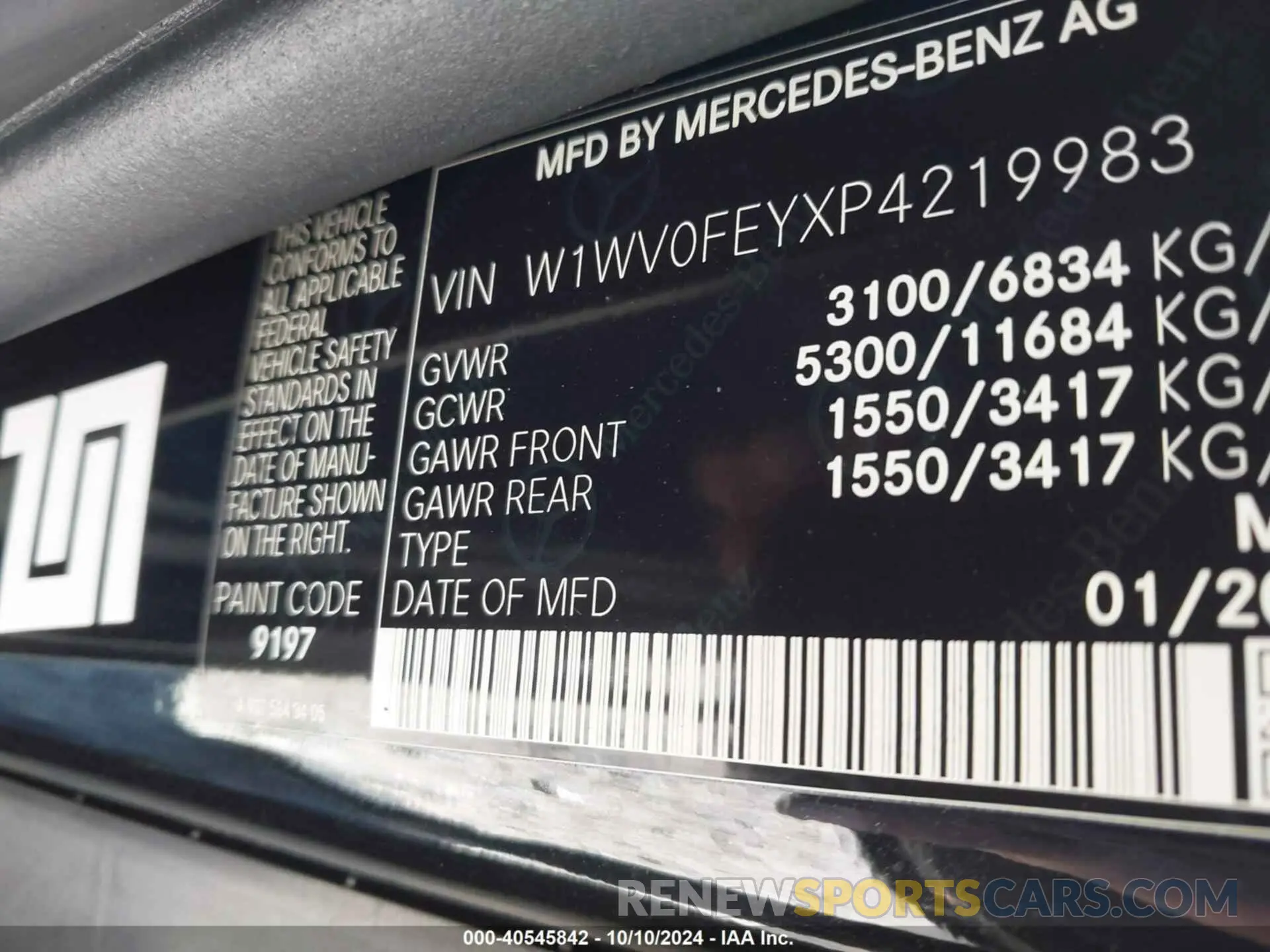 9 Photograph of a damaged car W1WV0FEYXP4219983 MERCEDES-BENZ METRIS 2023
