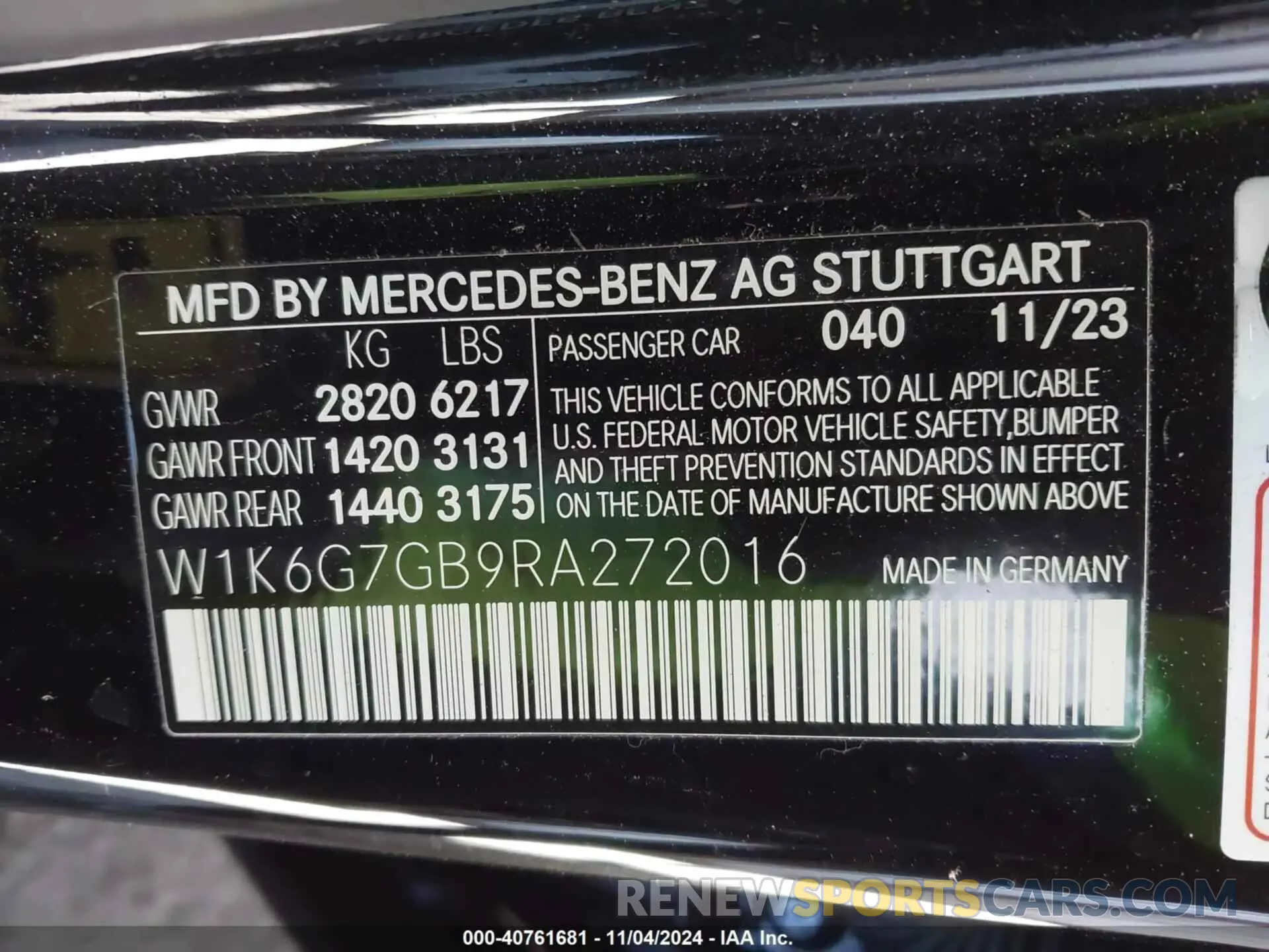 9 Photograph of a damaged car W1K6G7GB9RA272016 MERCEDES-BENZ S 2024