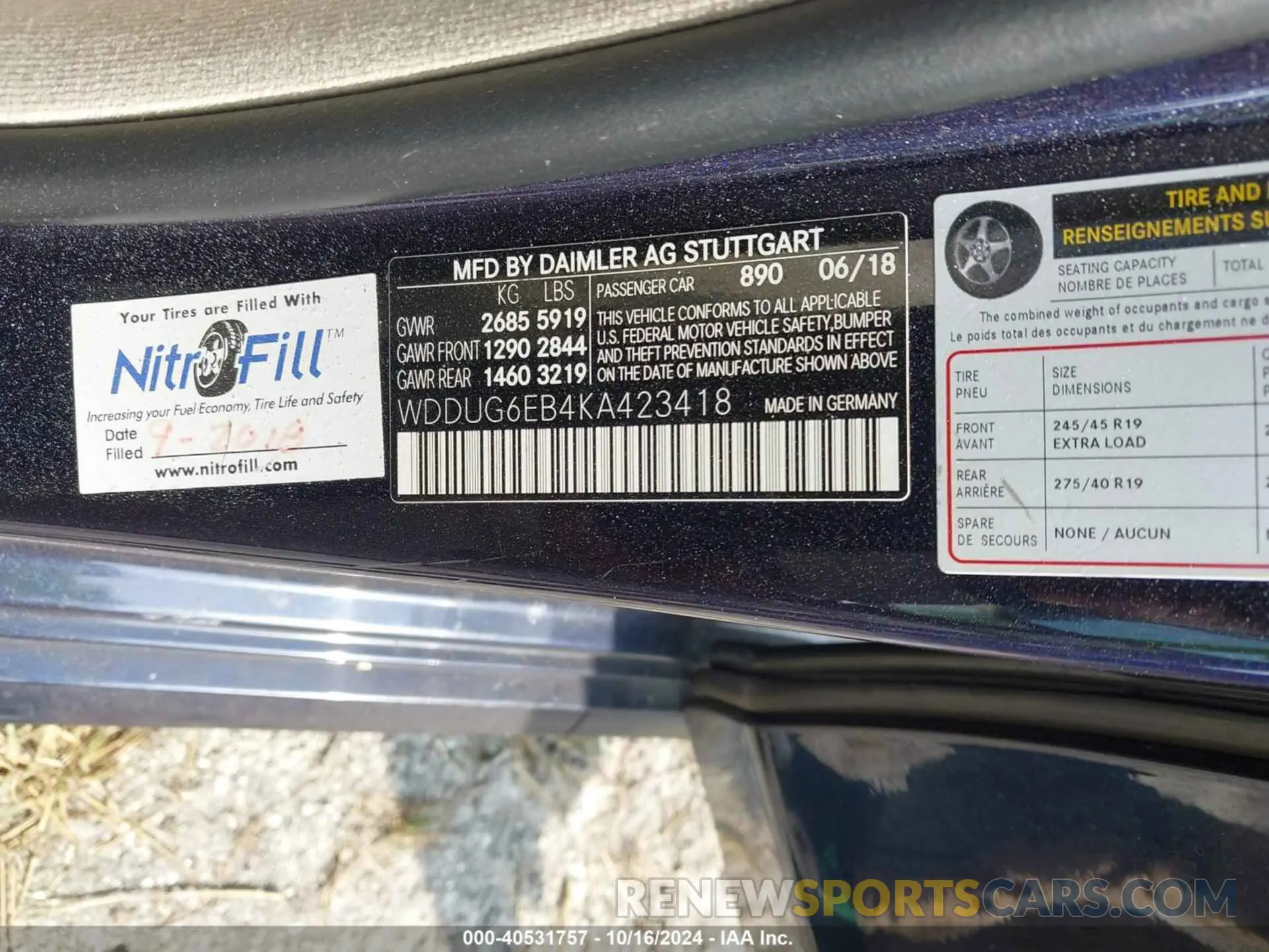 9 Photograph of a damaged car WDDUG6EB4KA423418 MERCEDES-BENZ S 450 2019