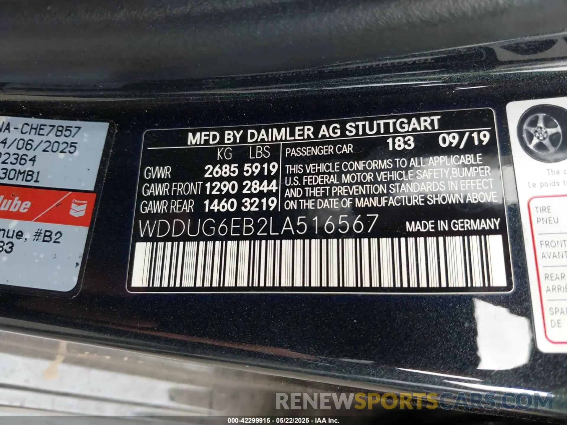 9 Photograph of a damaged car WDDUG6EB2LA516567 MERCEDES-BENZ S 450 2020