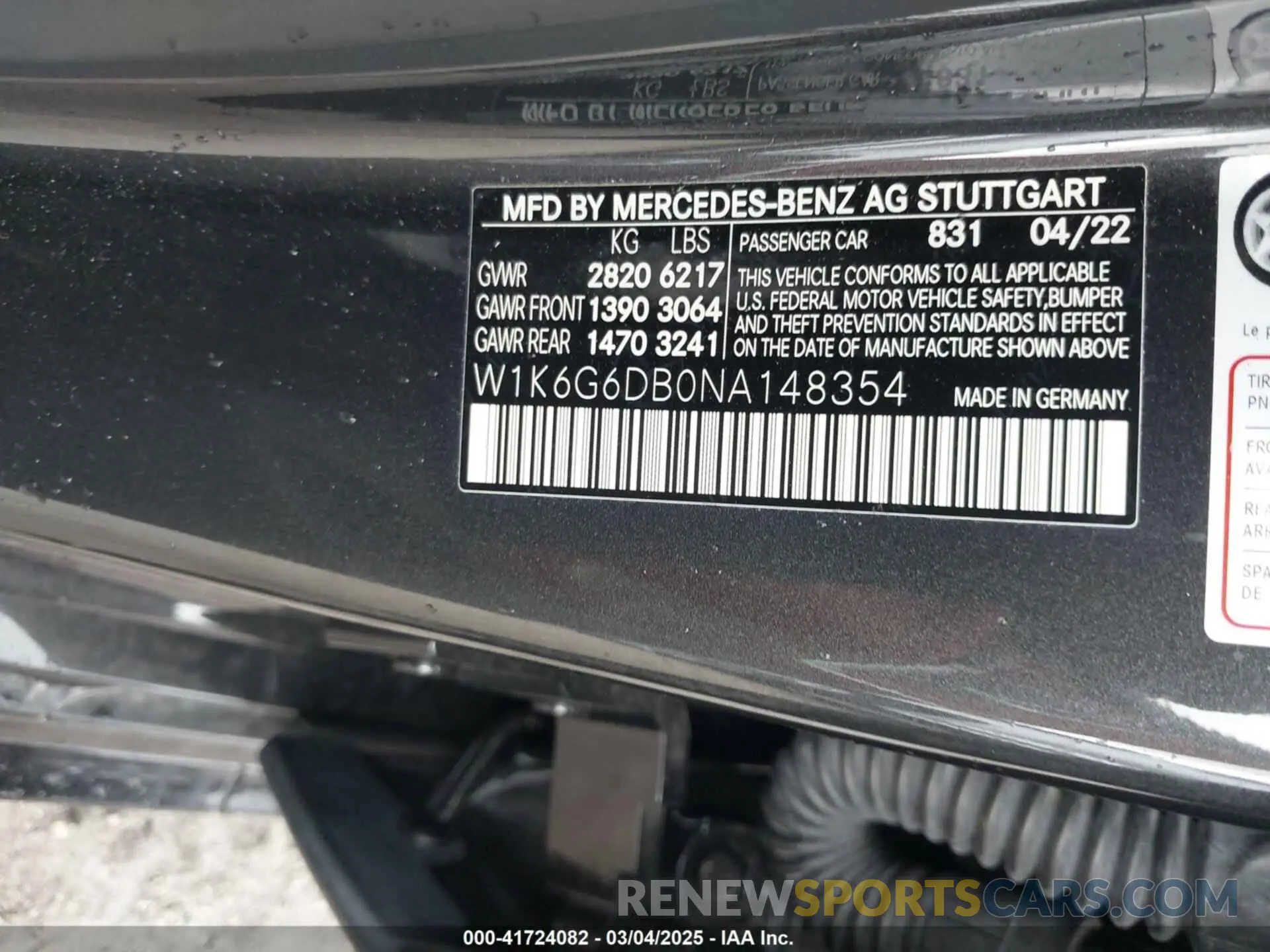 9 Photograph of a damaged car W1K6G6DB0NA148354 MERCEDES-BENZ S 500 2022