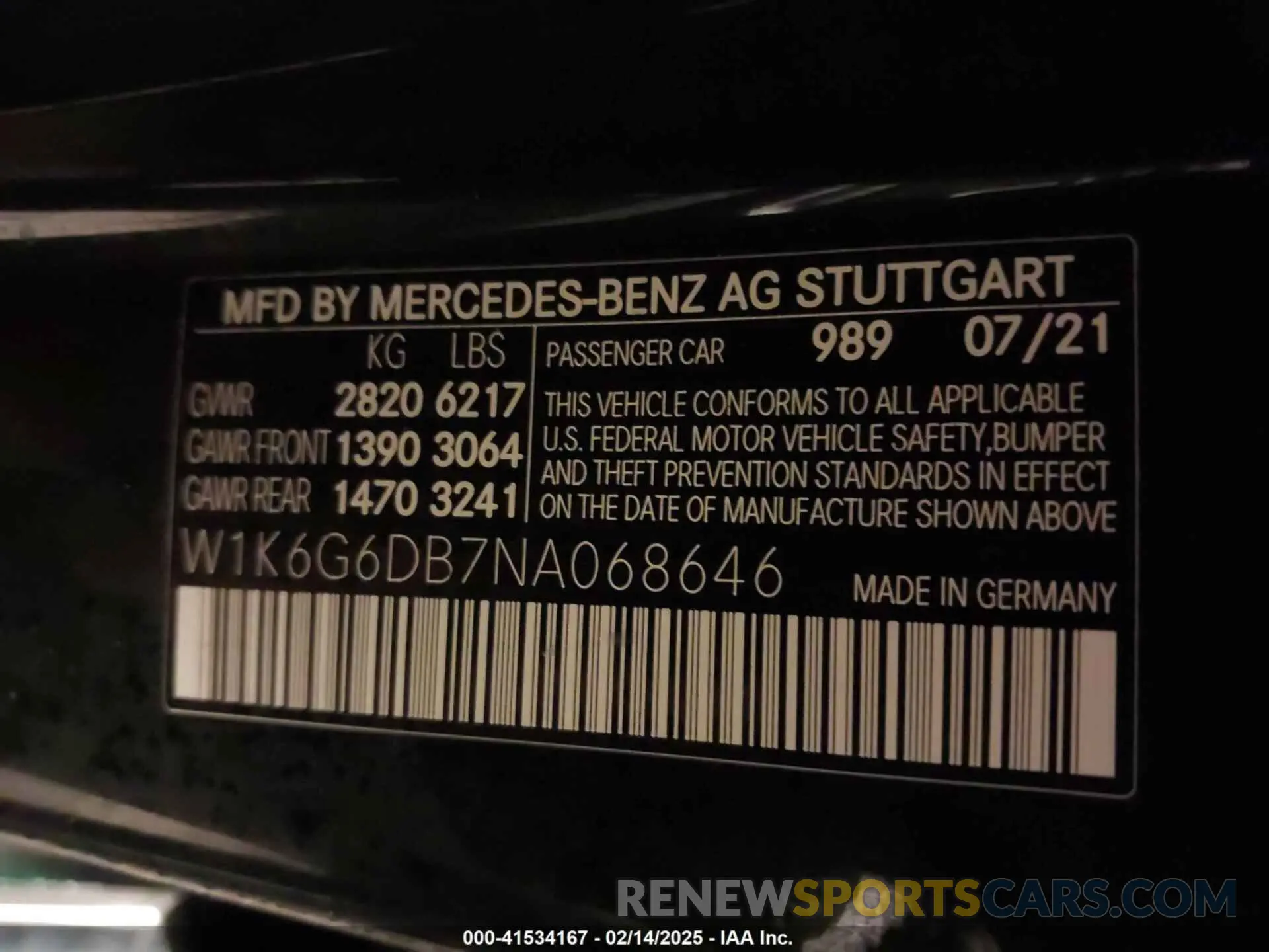 9 Photograph of a damaged car W1K6G6DB7NA068646 MERCEDES-BENZ S 500 2022