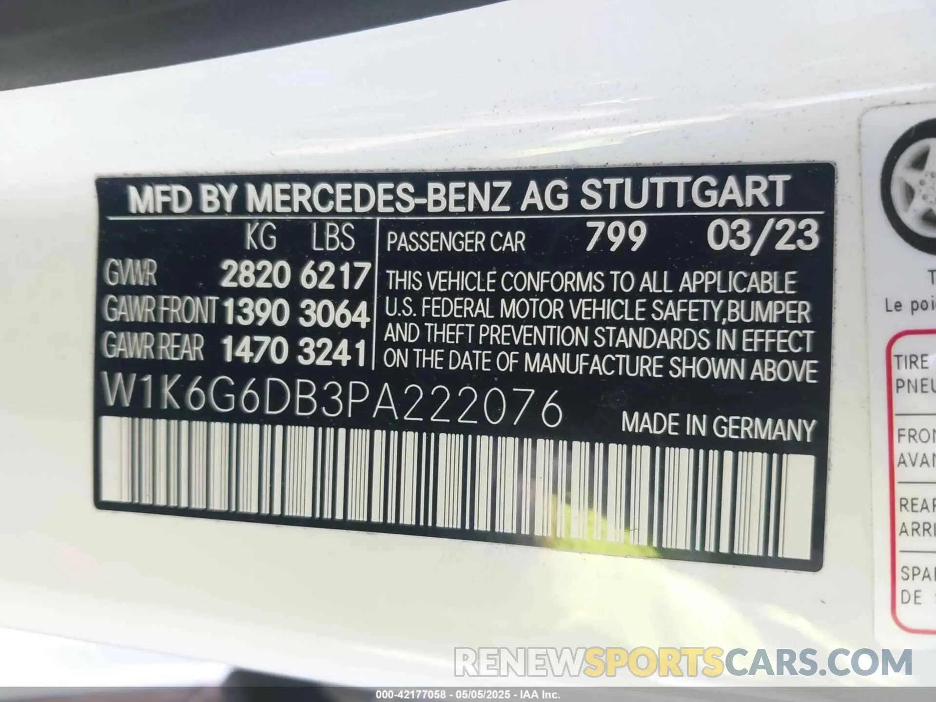 9 Photograph of a damaged car W1K6G6DB3PA222076 MERCEDES-BENZ S 500 2023