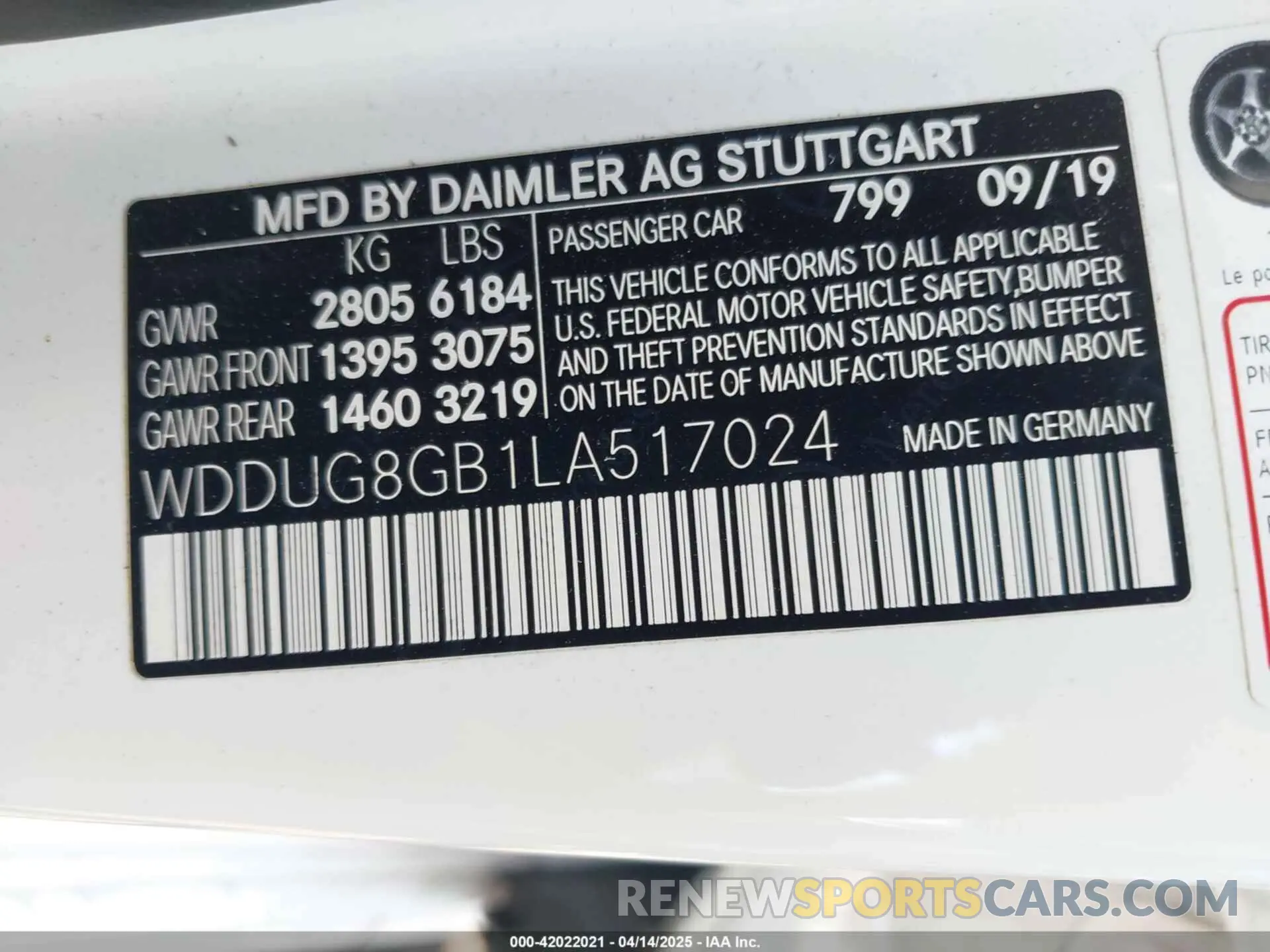 9 Photograph of a damaged car WDDUG8GB1LA517024 MERCEDES-BENZ S 560 2020