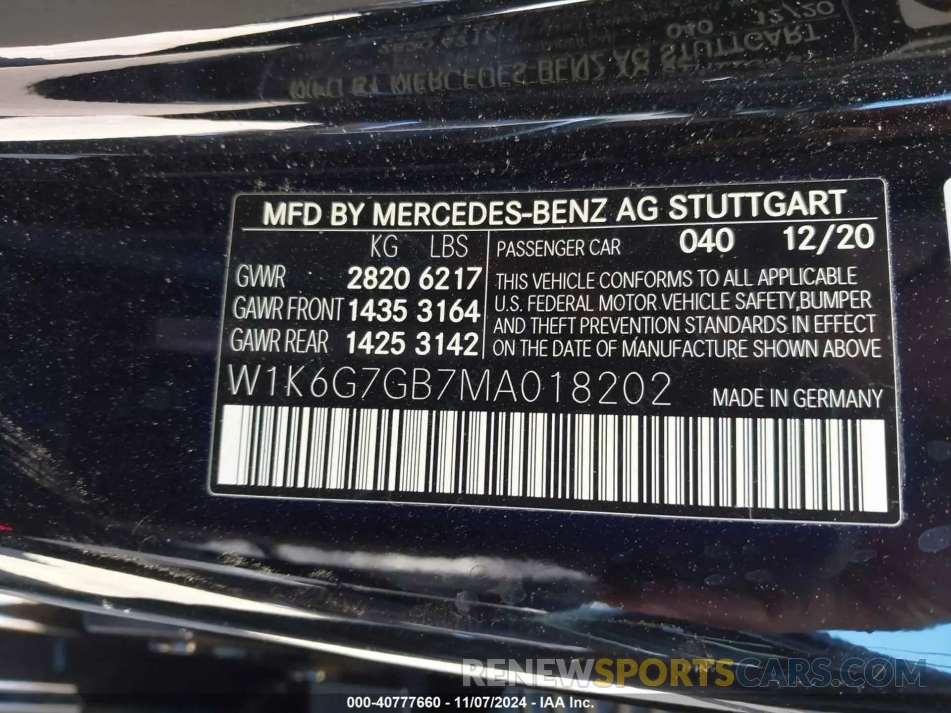 9 Photograph of a damaged car W1K6G7GB7MA018202 MERCEDES-BENZ S 580 2021