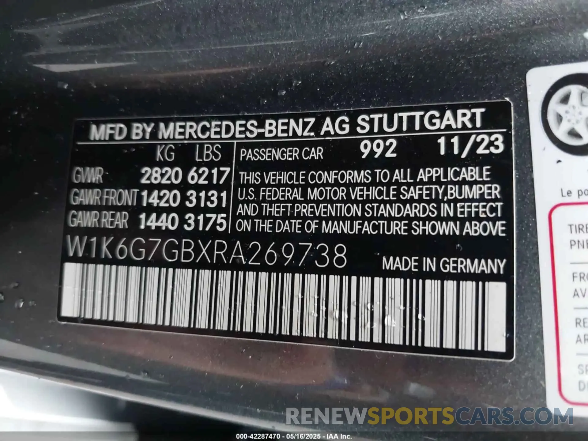 9 Photograph of a damaged car W1K6G7GBXRA269738 MERCEDES-BENZ S 580 2024