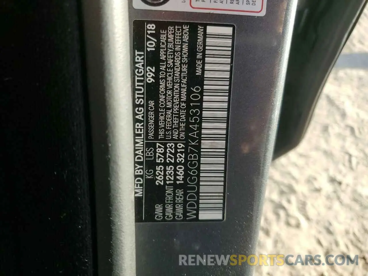 13 Photograph of a damaged car WDDUG6GB7KA453106 MERCEDES-BENZ S-CLASS 2019