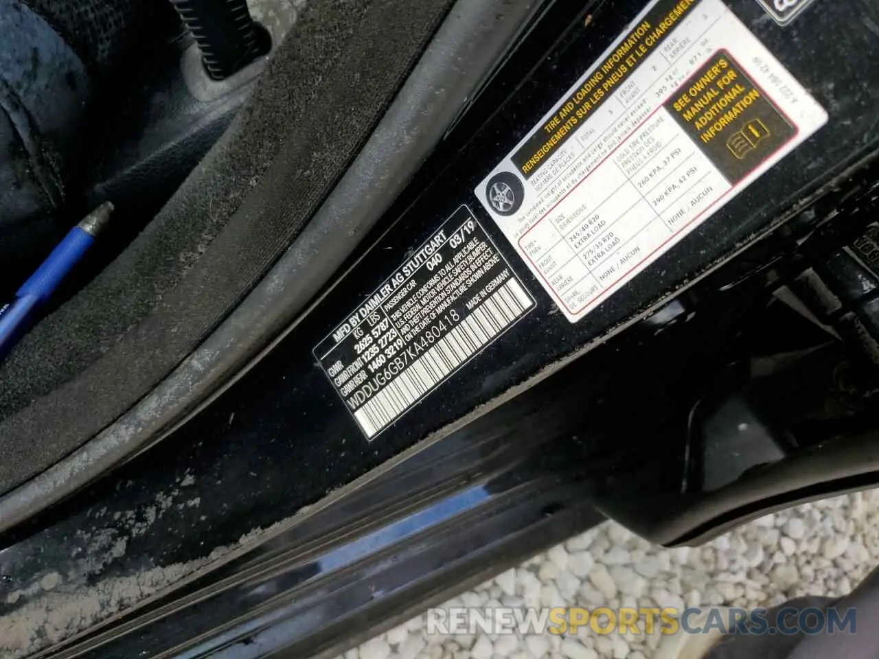 10 Photograph of a damaged car WDDUG6GB7KA480418 MERCEDES-BENZ S-CLASS 2019
