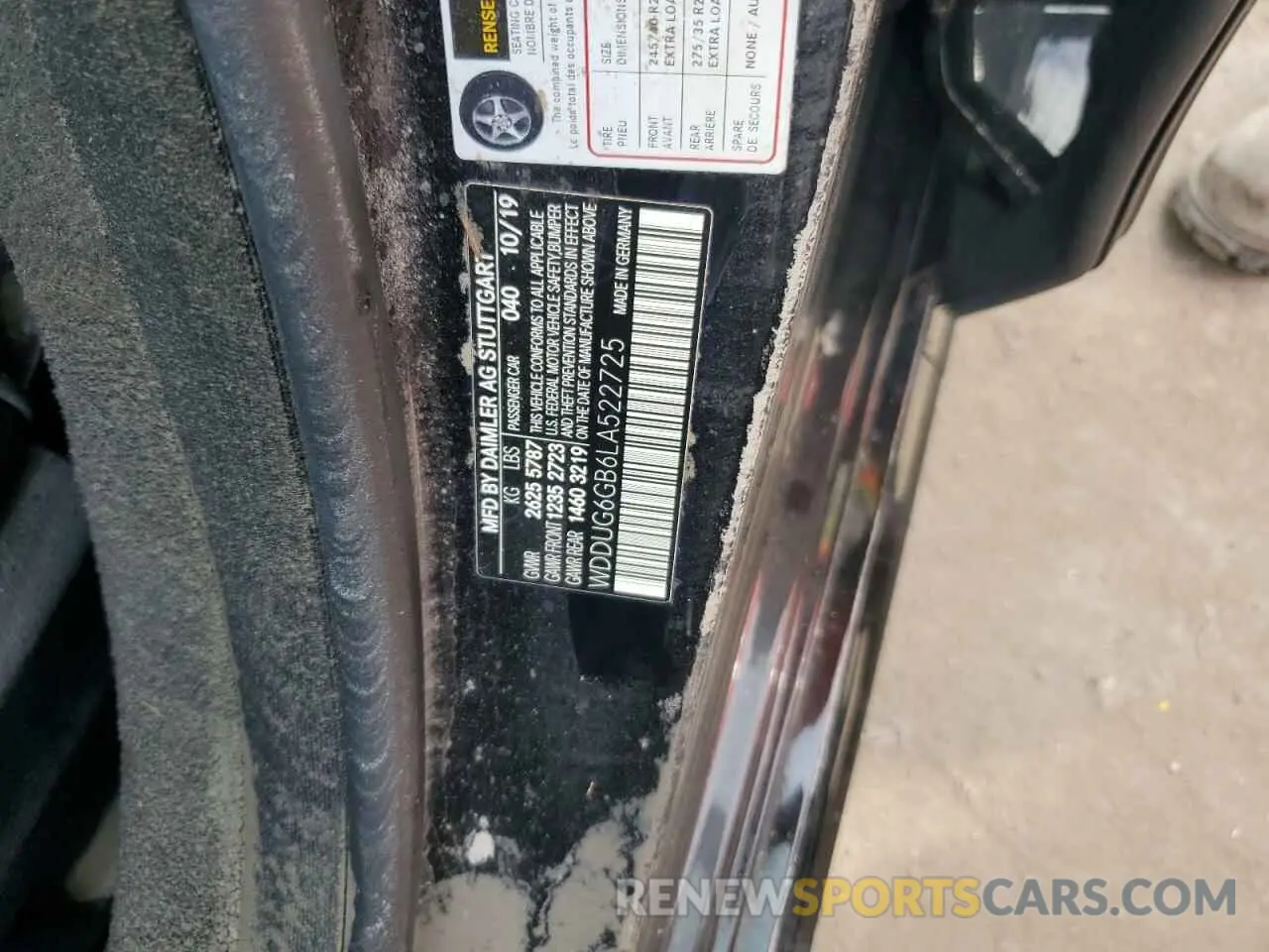 10 Photograph of a damaged car WDDUG6GB6LA522725 MERCEDES-BENZ S-CLASS 2020