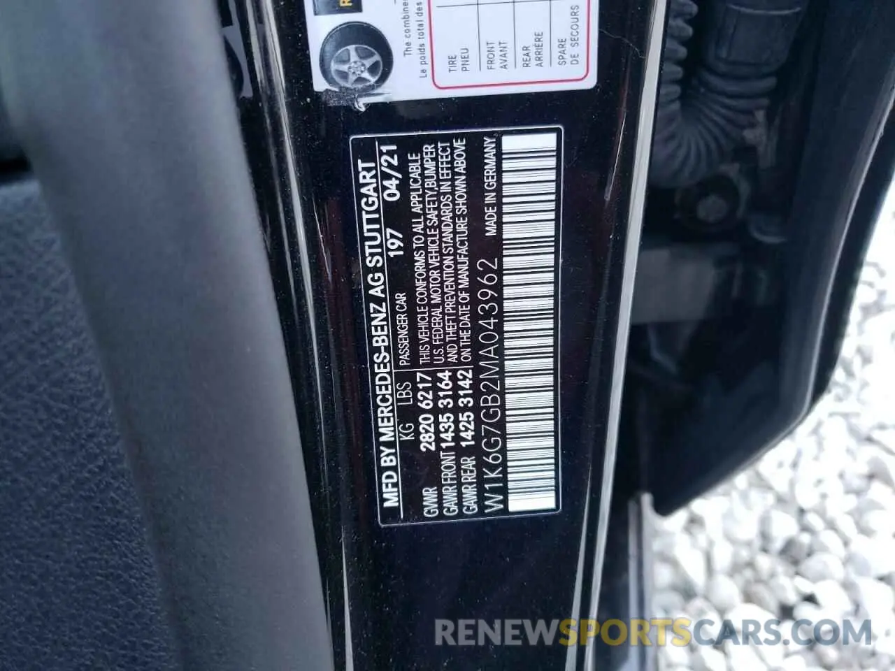 12 Photograph of a damaged car W1K6G7GB2MA043962 MERCEDES-BENZ S-CLASS 2021