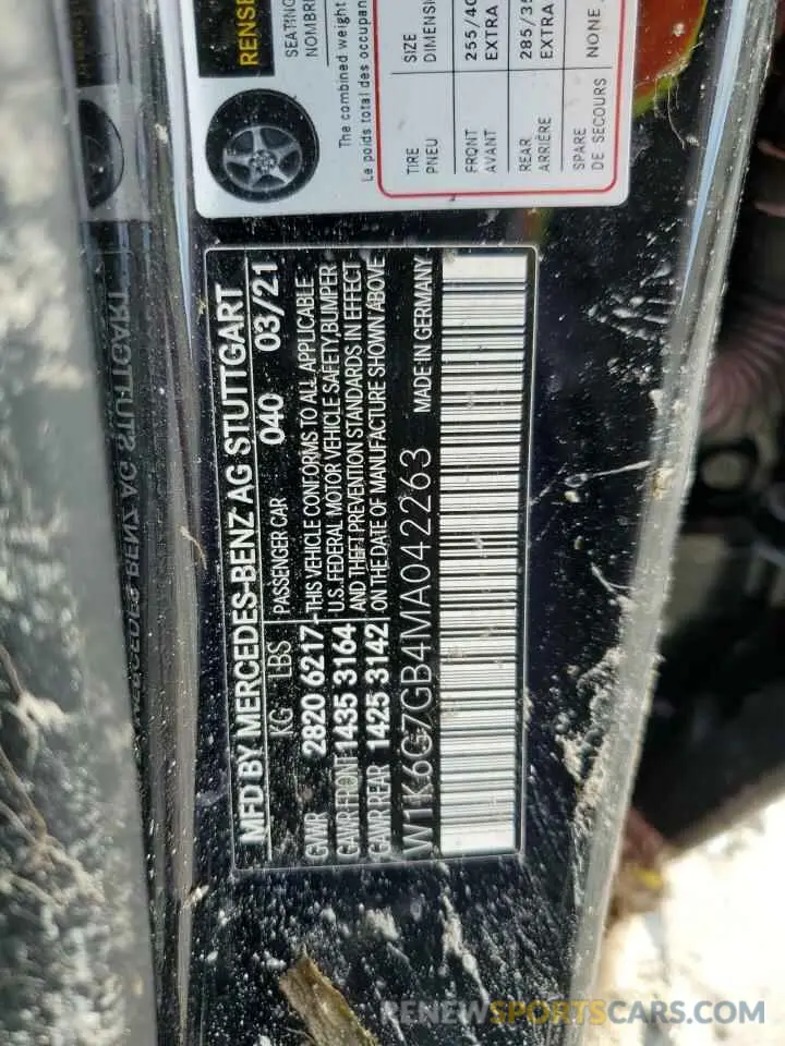 13 Photograph of a damaged car W1K6G7GB4MA042263 MERCEDES-BENZ S-CLASS 2021