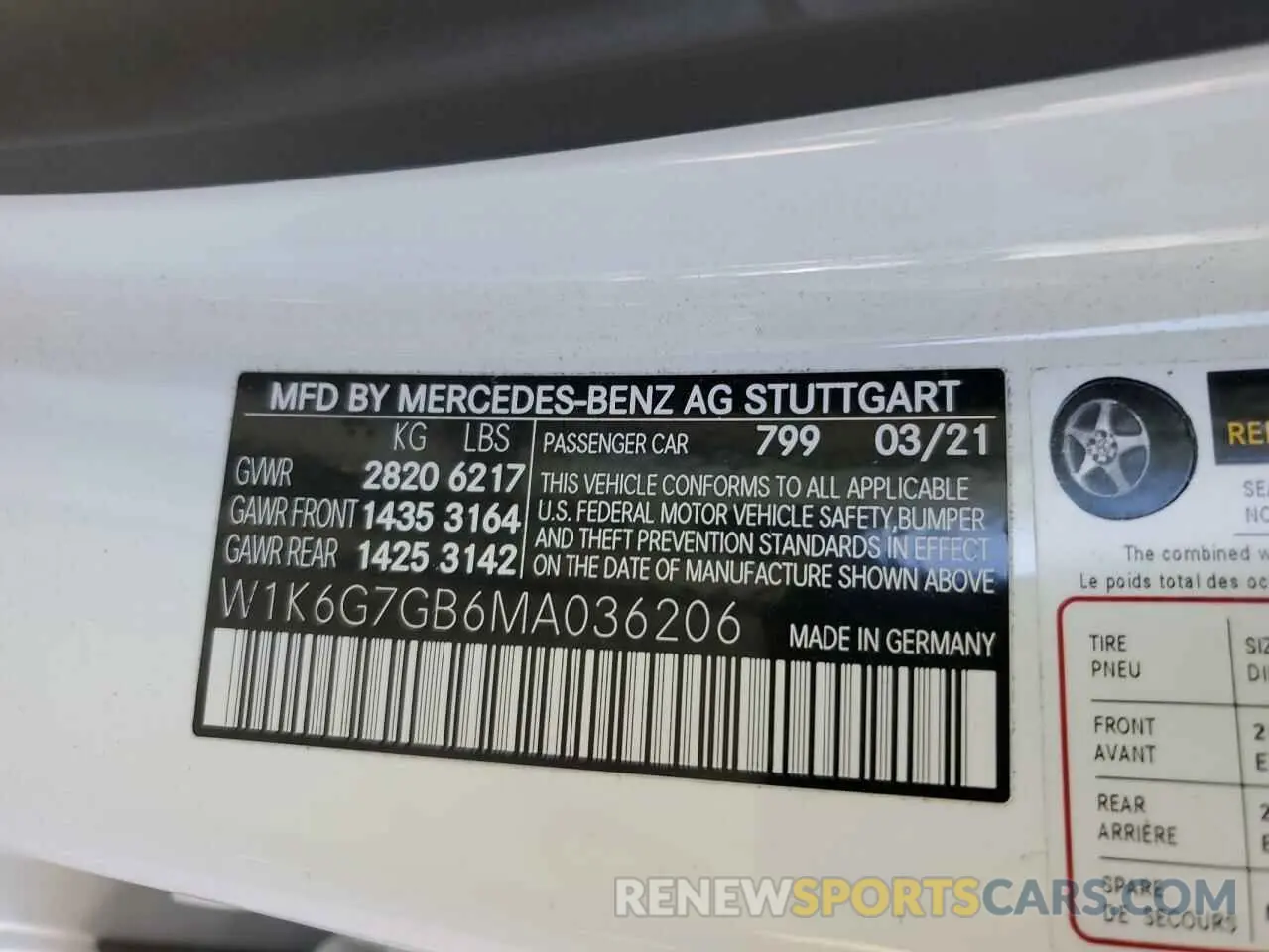 13 Photograph of a damaged car W1K6G7GB6MA036206 MERCEDES-BENZ S-CLASS 2021
